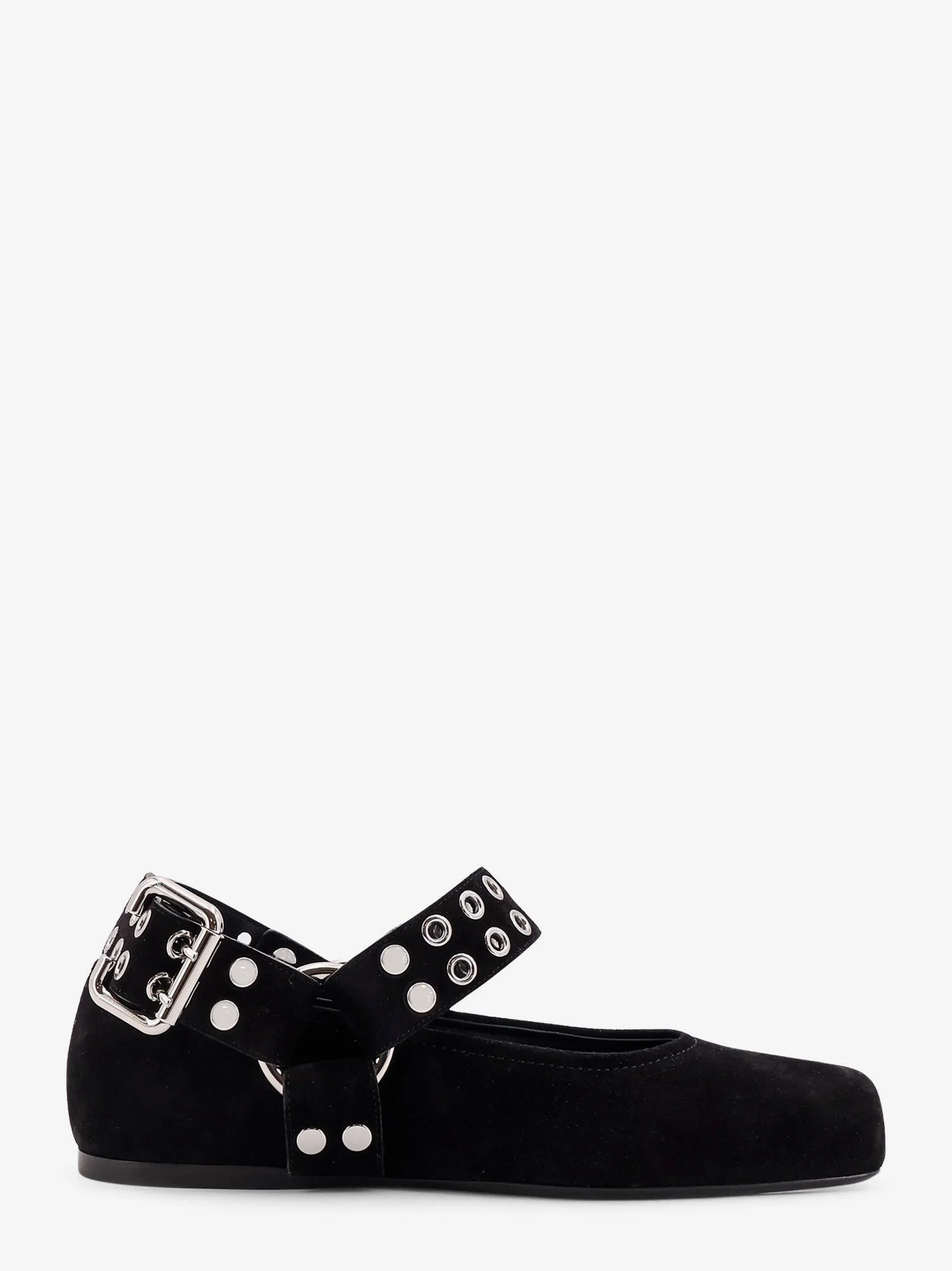 Alaia Suede Biker Flat Ballerinas Black - 1