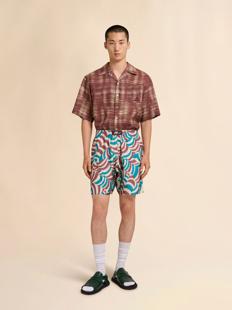 Marni VISCOSE TWILL BERMUDA SHORTS WITH MULTICOLOURED YOYO PRINT outlook