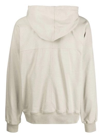 Rick Owens drawstring cotton zip-up hoodie outlook