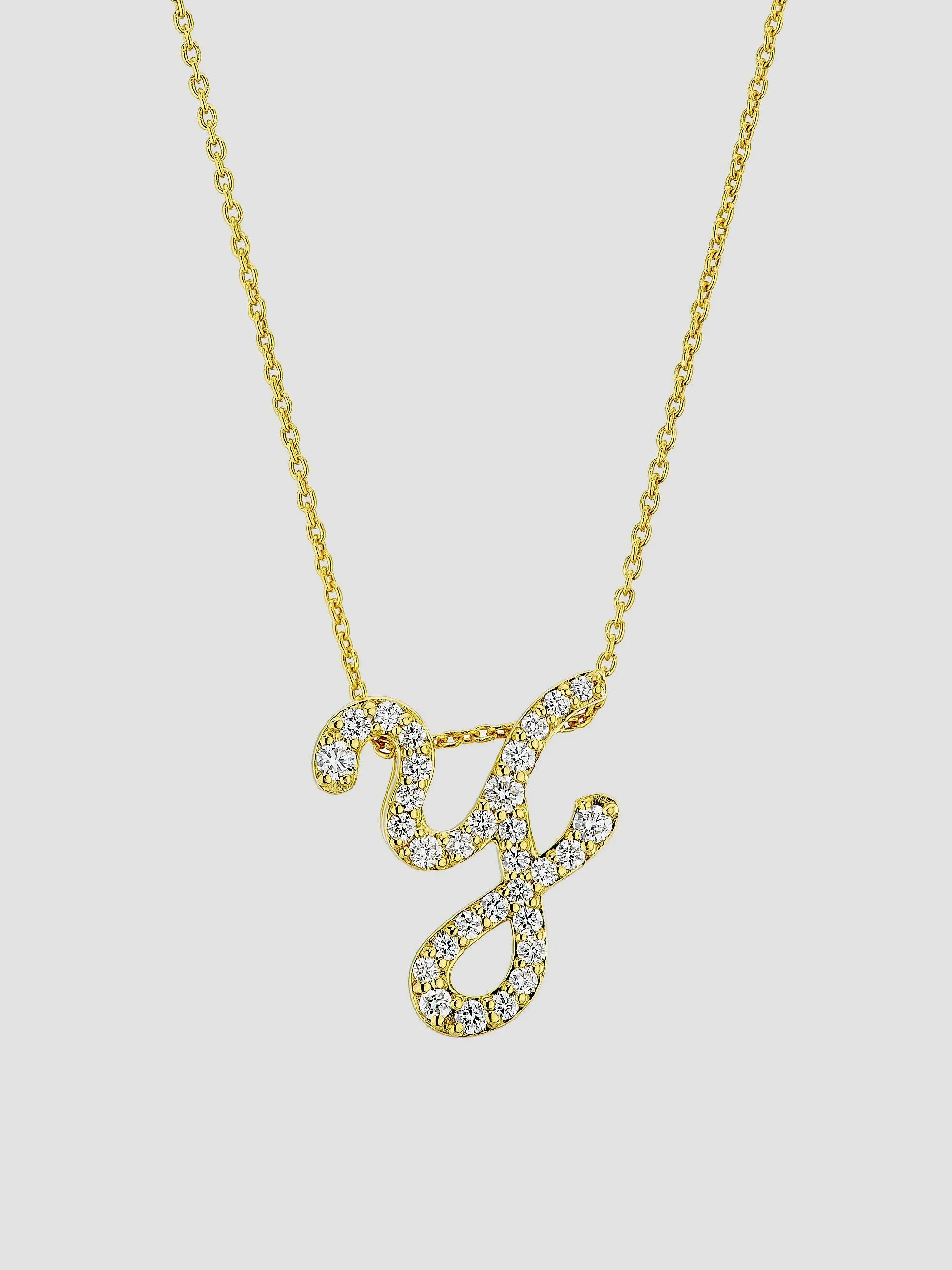 Women's Tiny Treasures Script Initial 18K Yellow Gold, Ruby & 0.24-0.34 TCW Diamond Pendant Necklace - 1