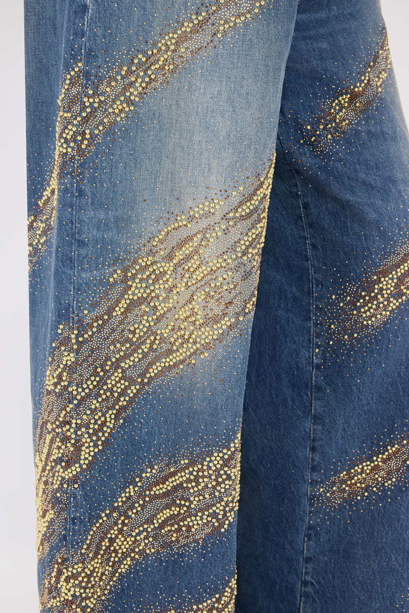 Jeans With Rhinestoned Zebra Pattern 7