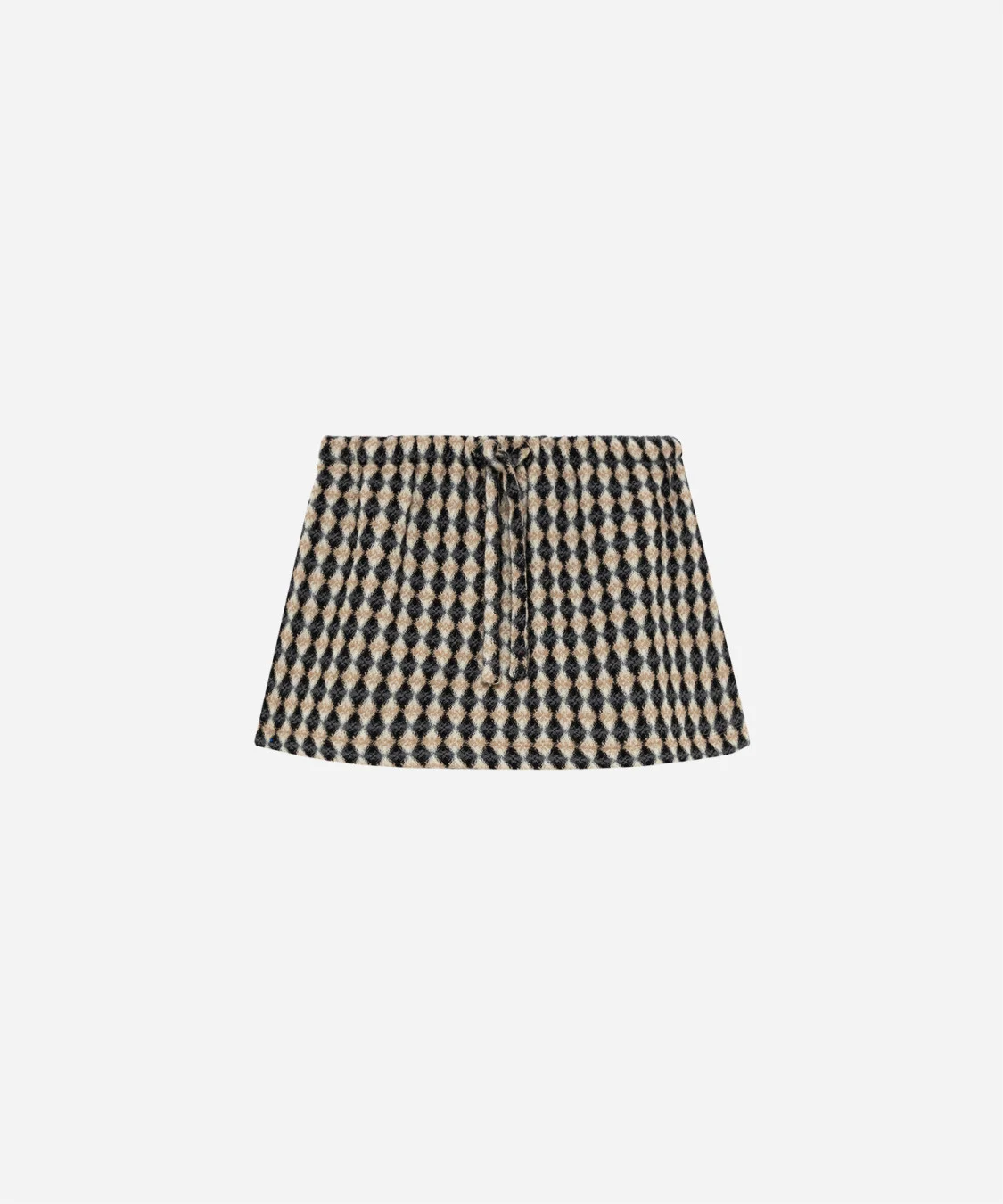 Wool jacquard skirt with argyle pattern - 1