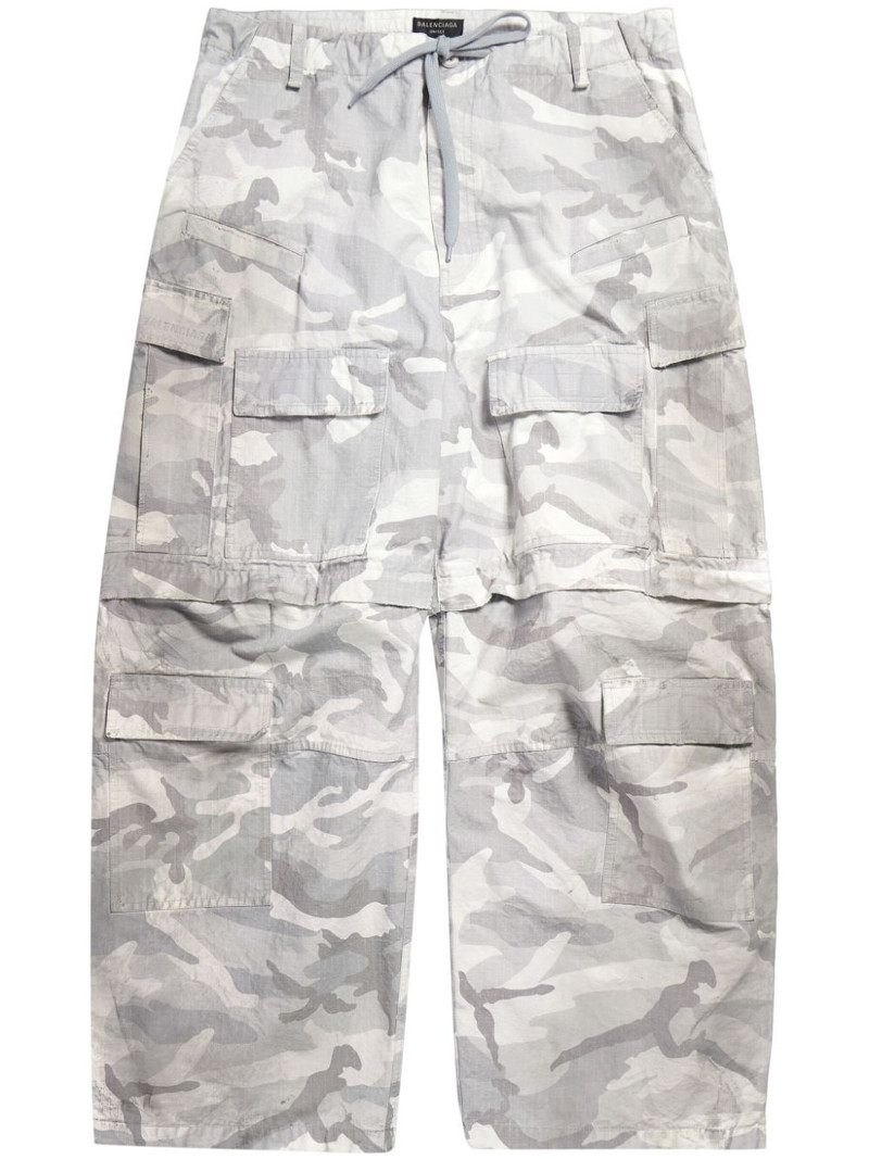 Cargo camo-print cotton trousers - 1