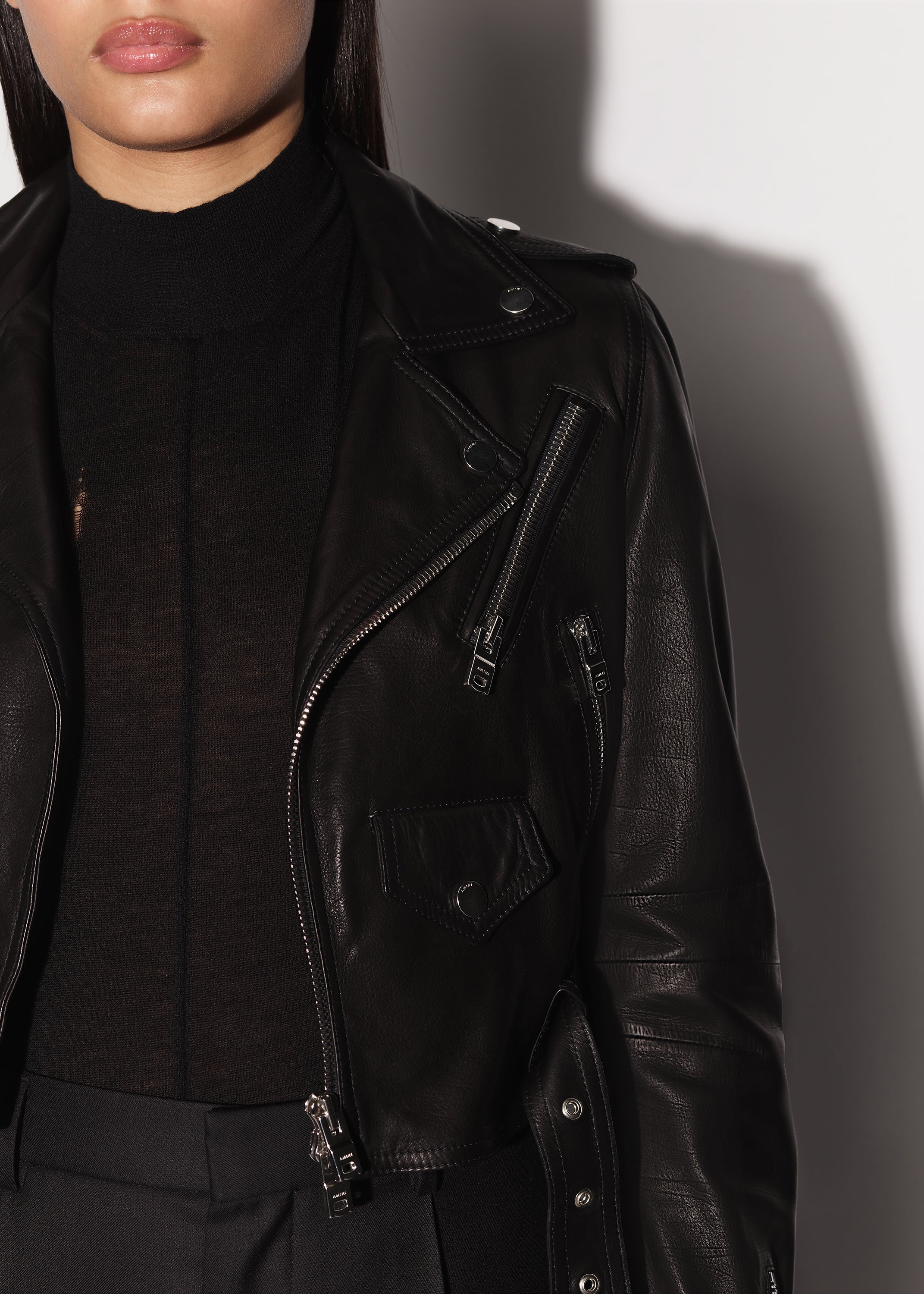 LEATHER BIKER JACKET - 6