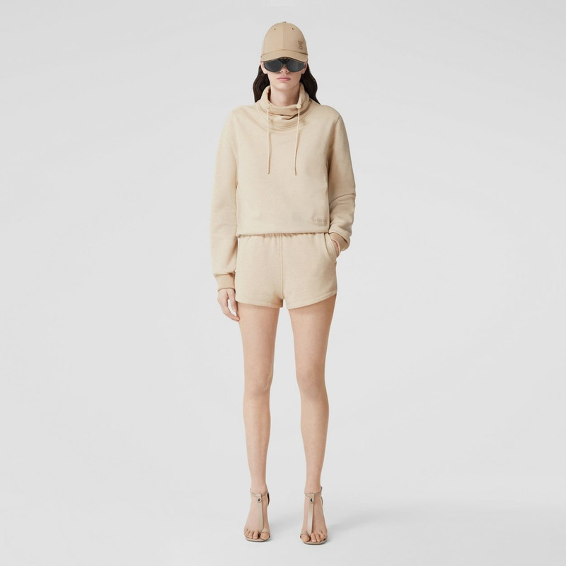 Burberry Logo Detail Cotton Cashmere Shorts outlook