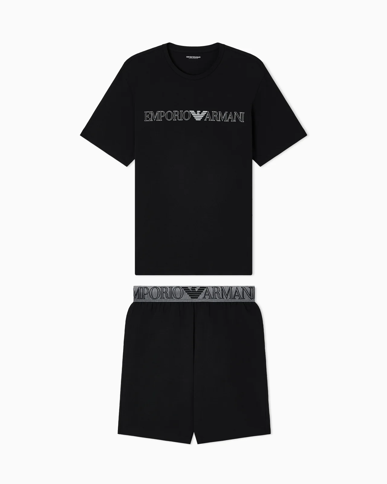 ASV MEGALOGO ORGANIC-JERSEY PYJAMAS WITH BERMUDA SHORTS - 1