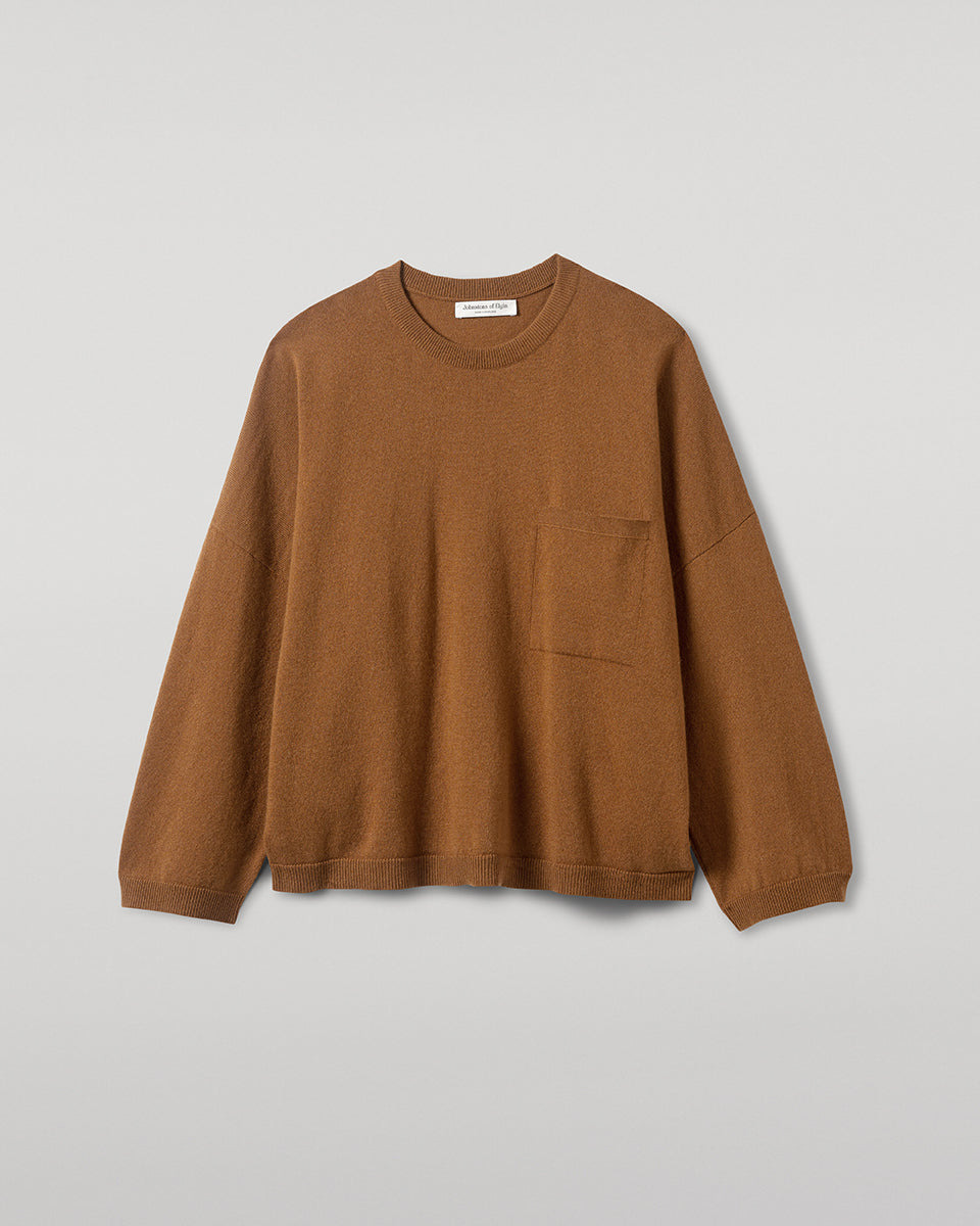 Gauzy Pocket Camel Cashmere Jumper - 1