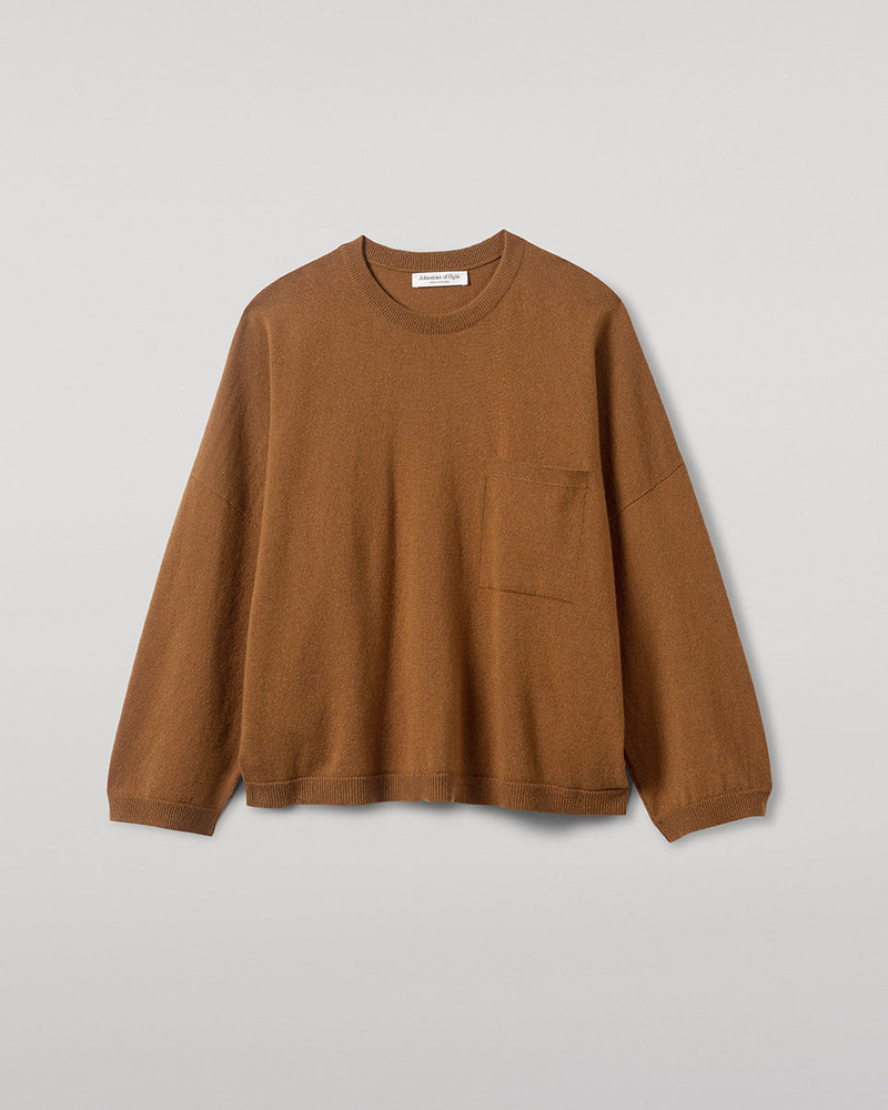Gauzy Pocket Camel Cashmere Jumper 1