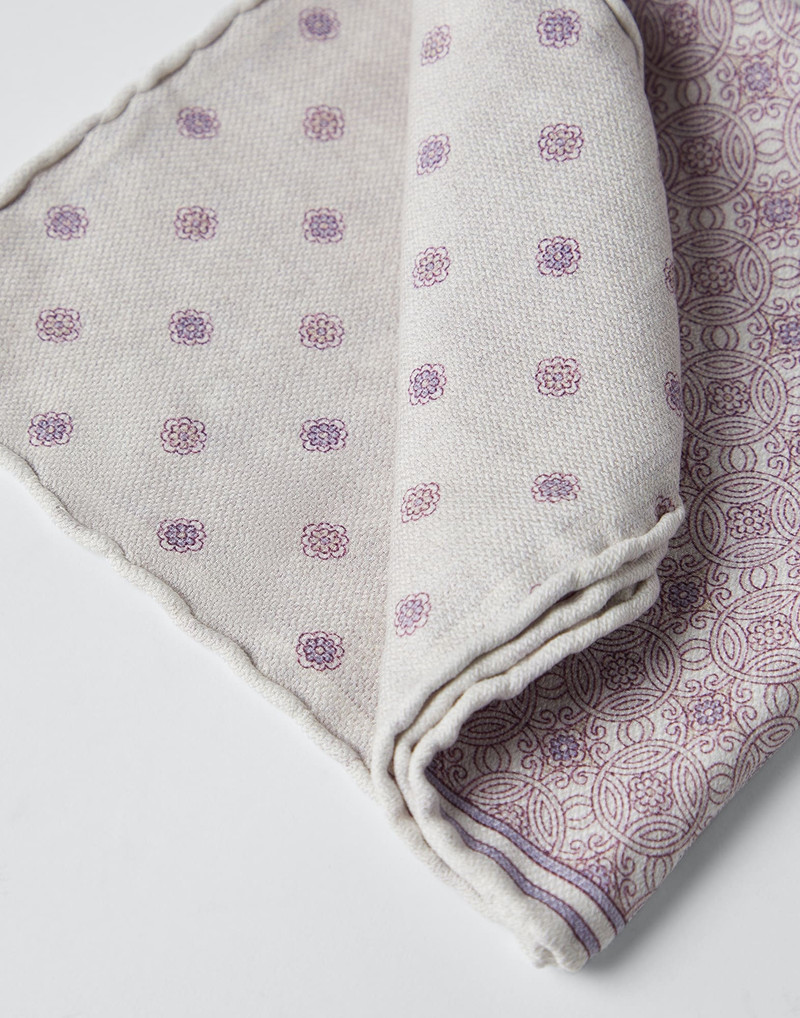 Brunello Cucinelli Double face silk pocket square outlook