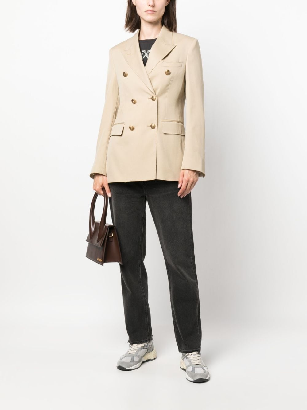 double-breasted virgin wool blazer - 2