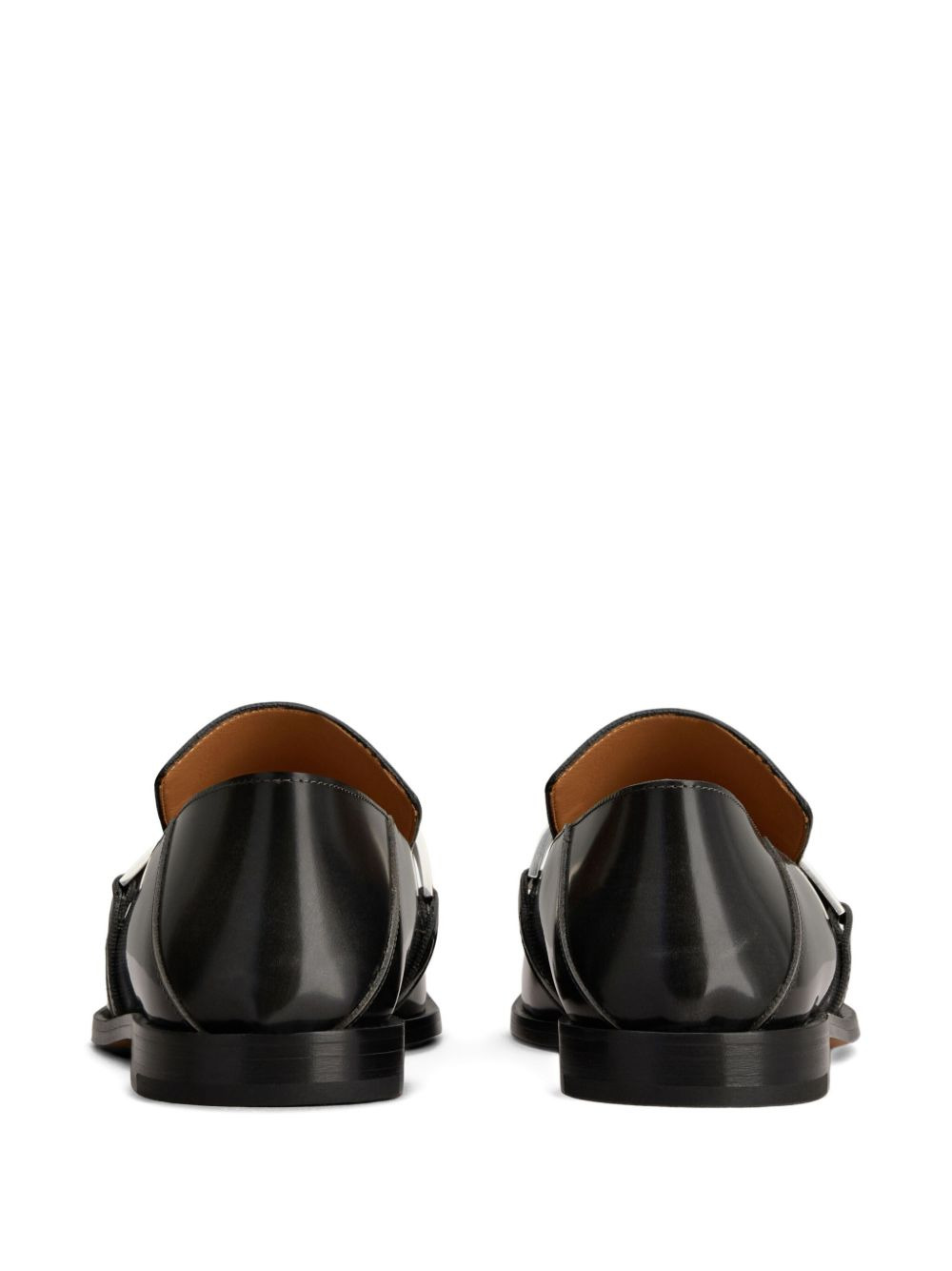 metallic-bar leather loafers - 3