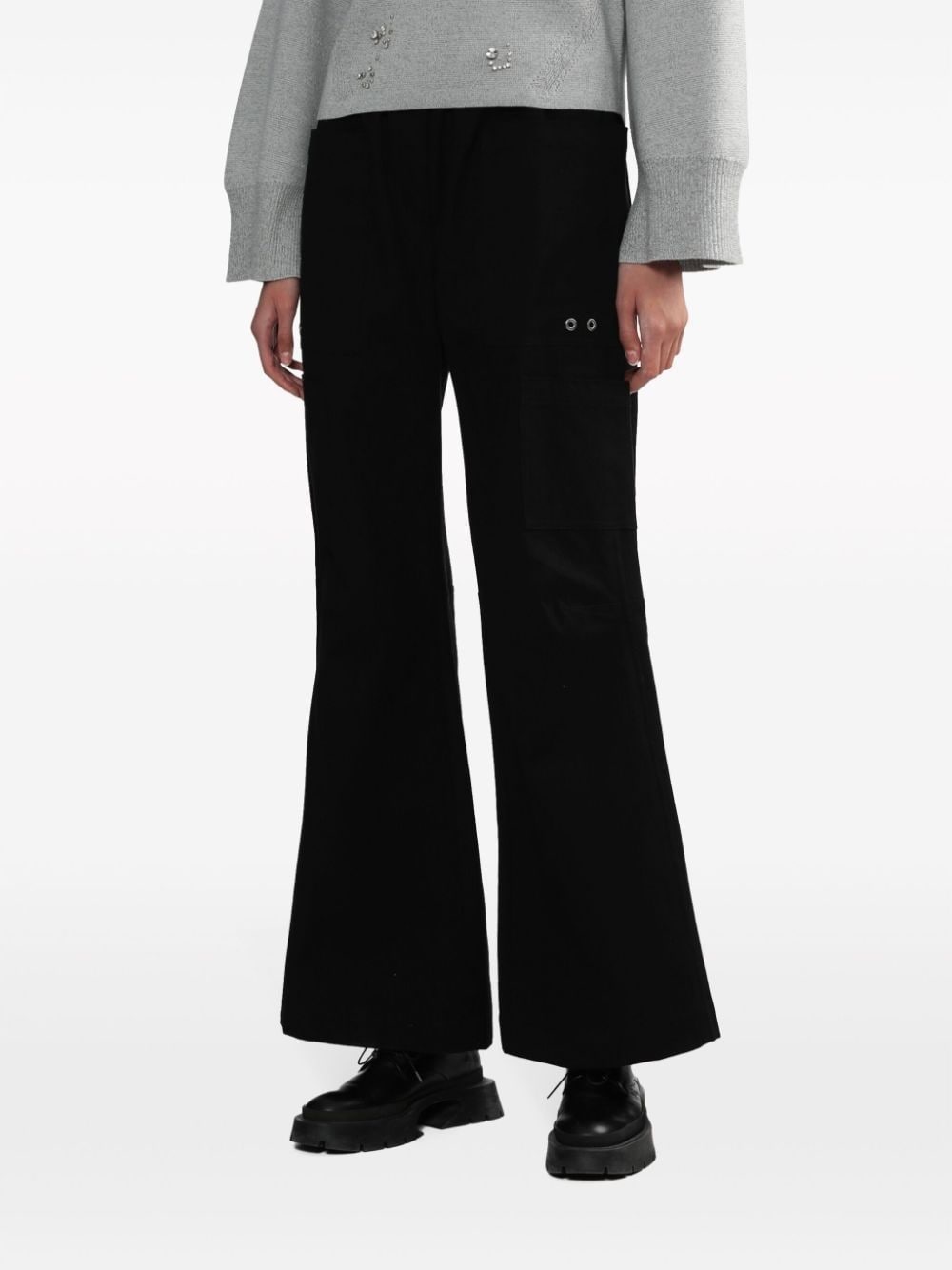 wide-leg cotton trousers - 3