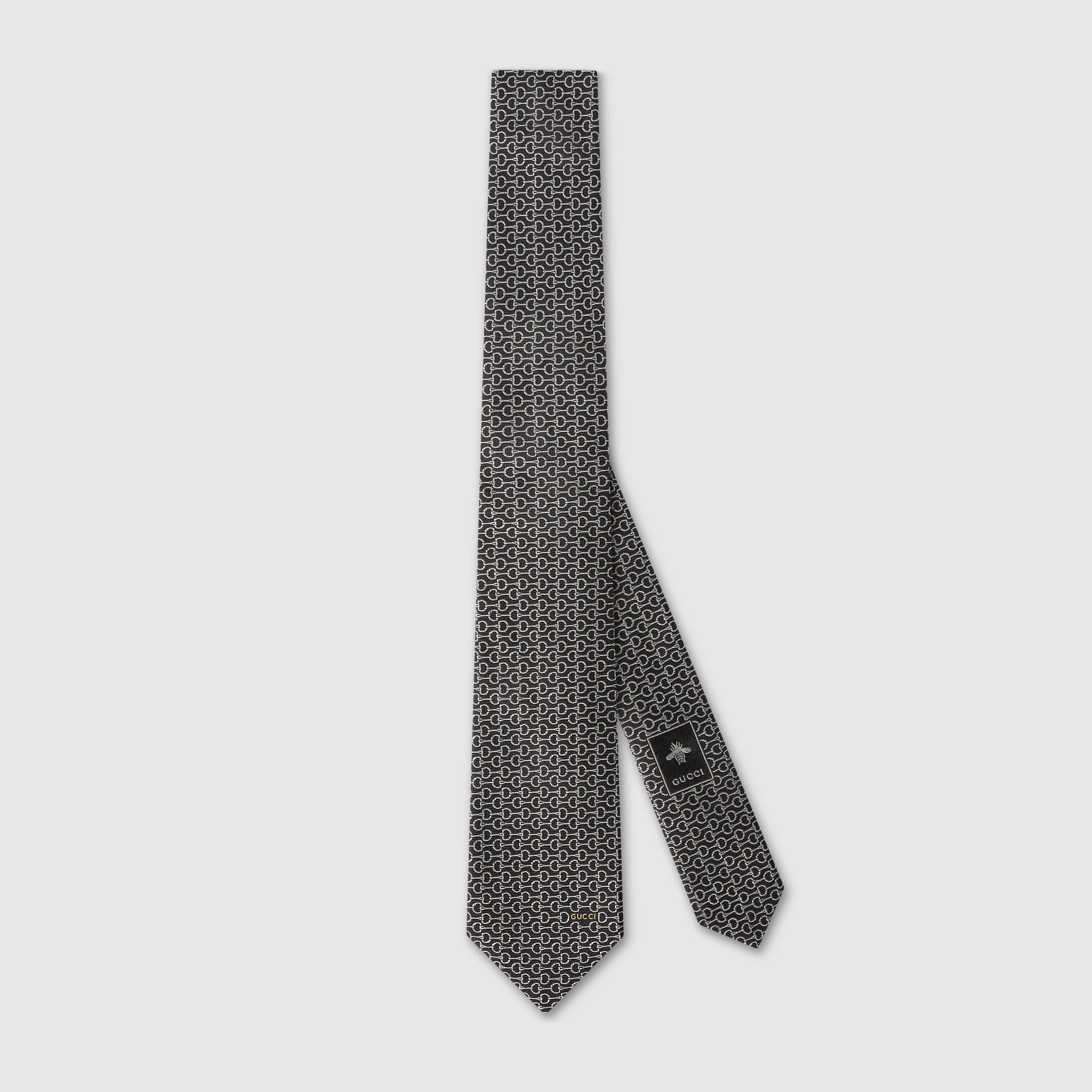 Horsebit silk jacquard tie - 1