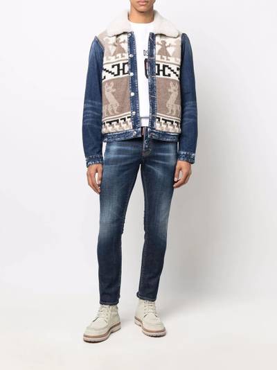 DSQUARED2 knit-panel denim jacket outlook