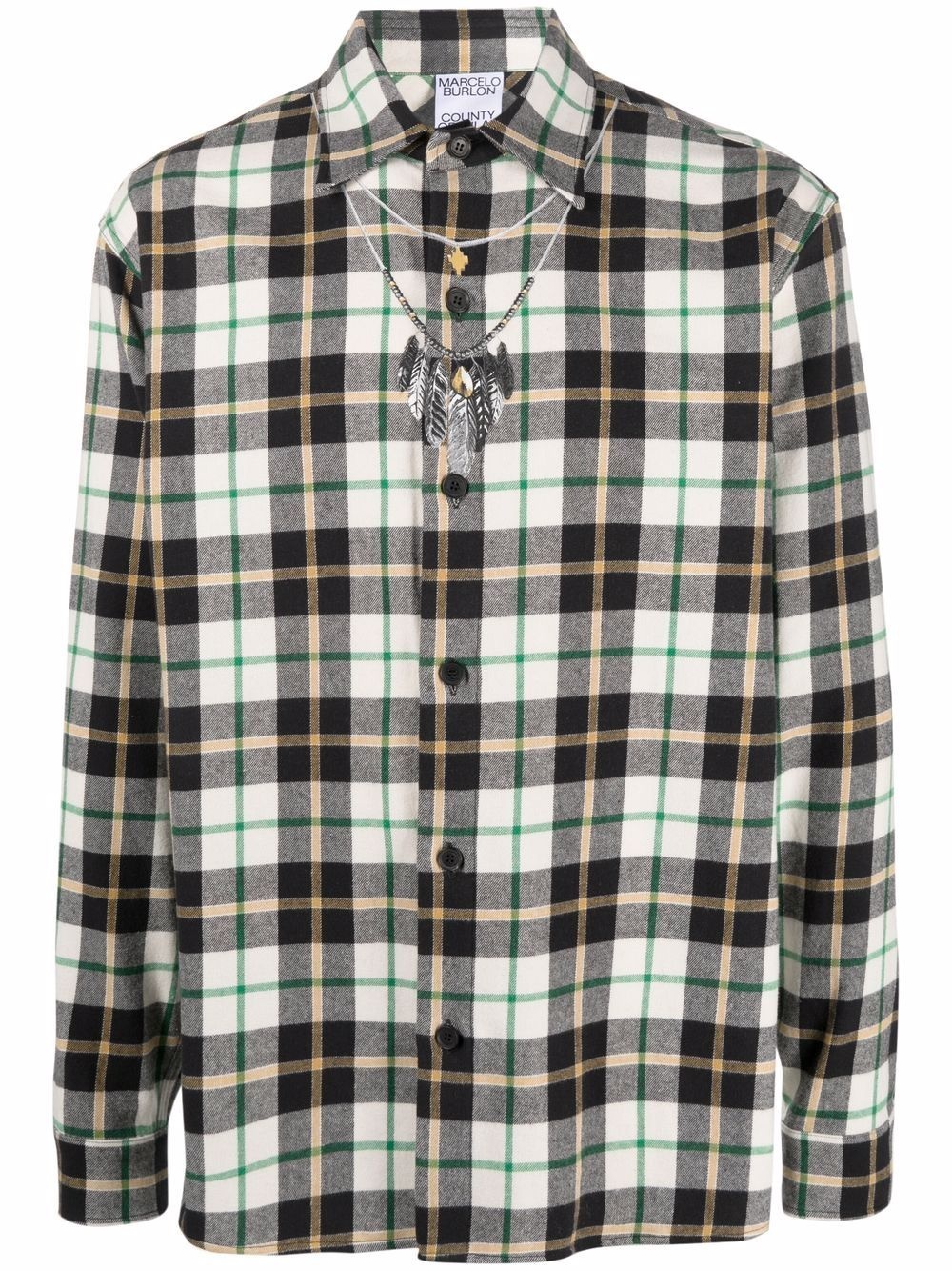 Feather checked shirt - 1