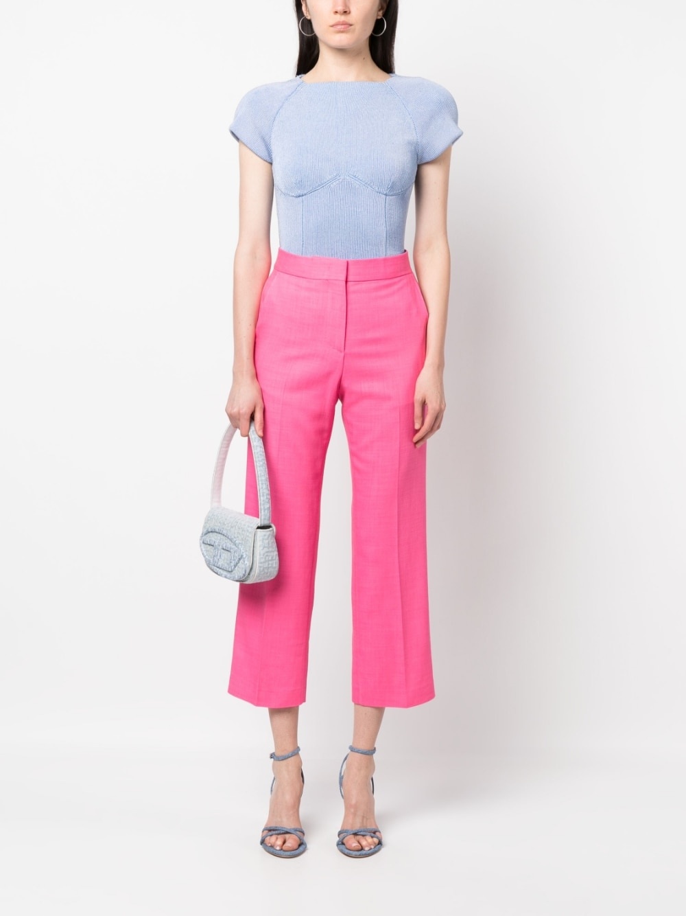 high-waist cropped trousers - 2