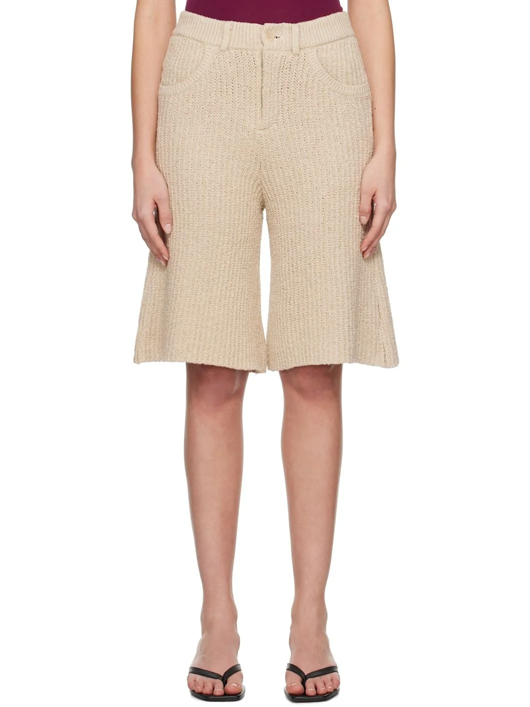 Beige Cae Shorts - 1