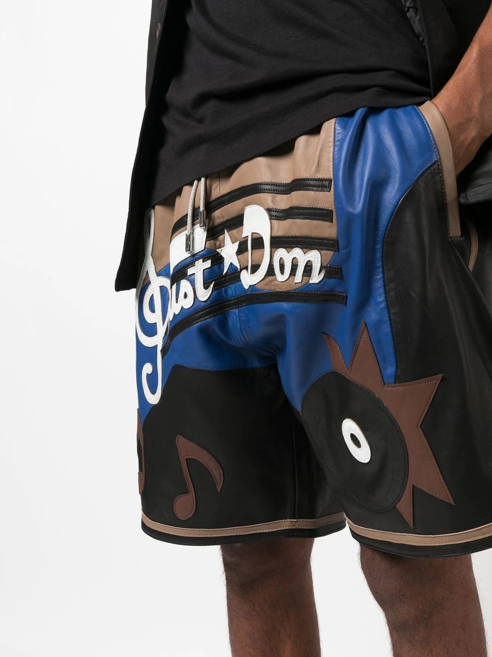 graphic-print lambskin shorts - 5