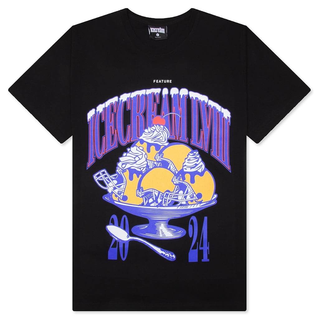 FEATURE X ICECREAM SUPER BOWL SHORT SLEEVE TEE - BLACK - 1