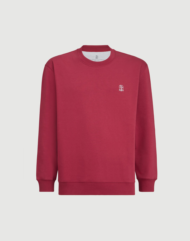 Techno cotton French terry sweatshirt with print 1