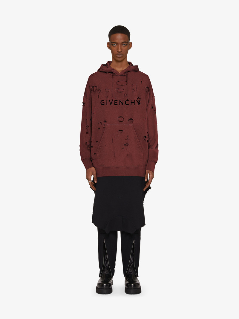 Givenchy GIVENCHY HOODIE IN DESTROYED FLEECE outlook