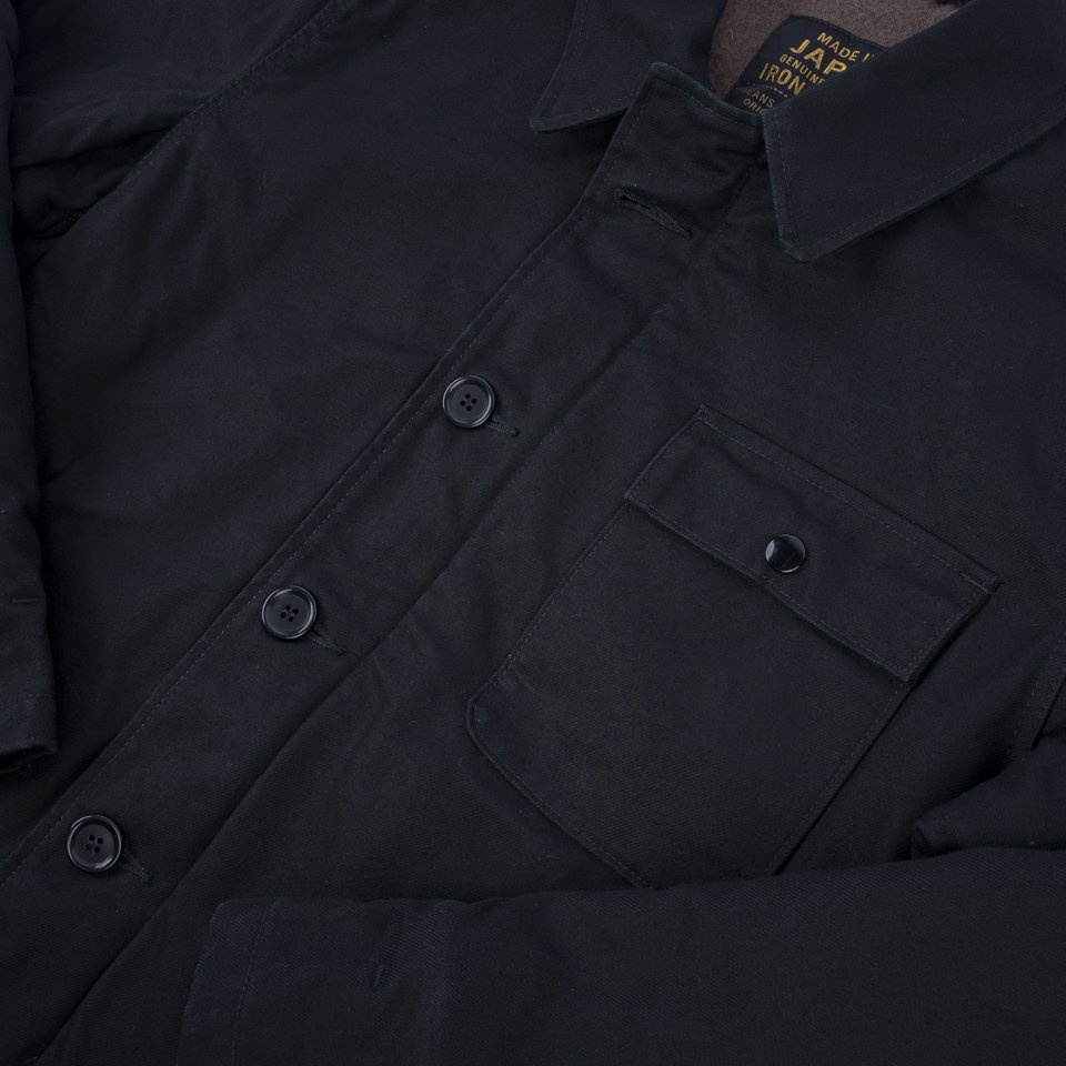IHM-39-BLK Military Serge A2 Deck Jacket - Black - 10