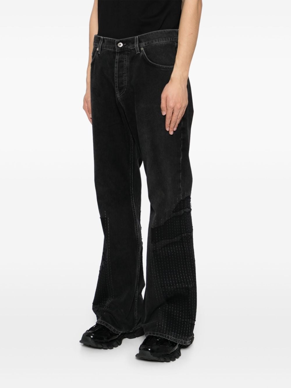 patchwork flared jeans - 3