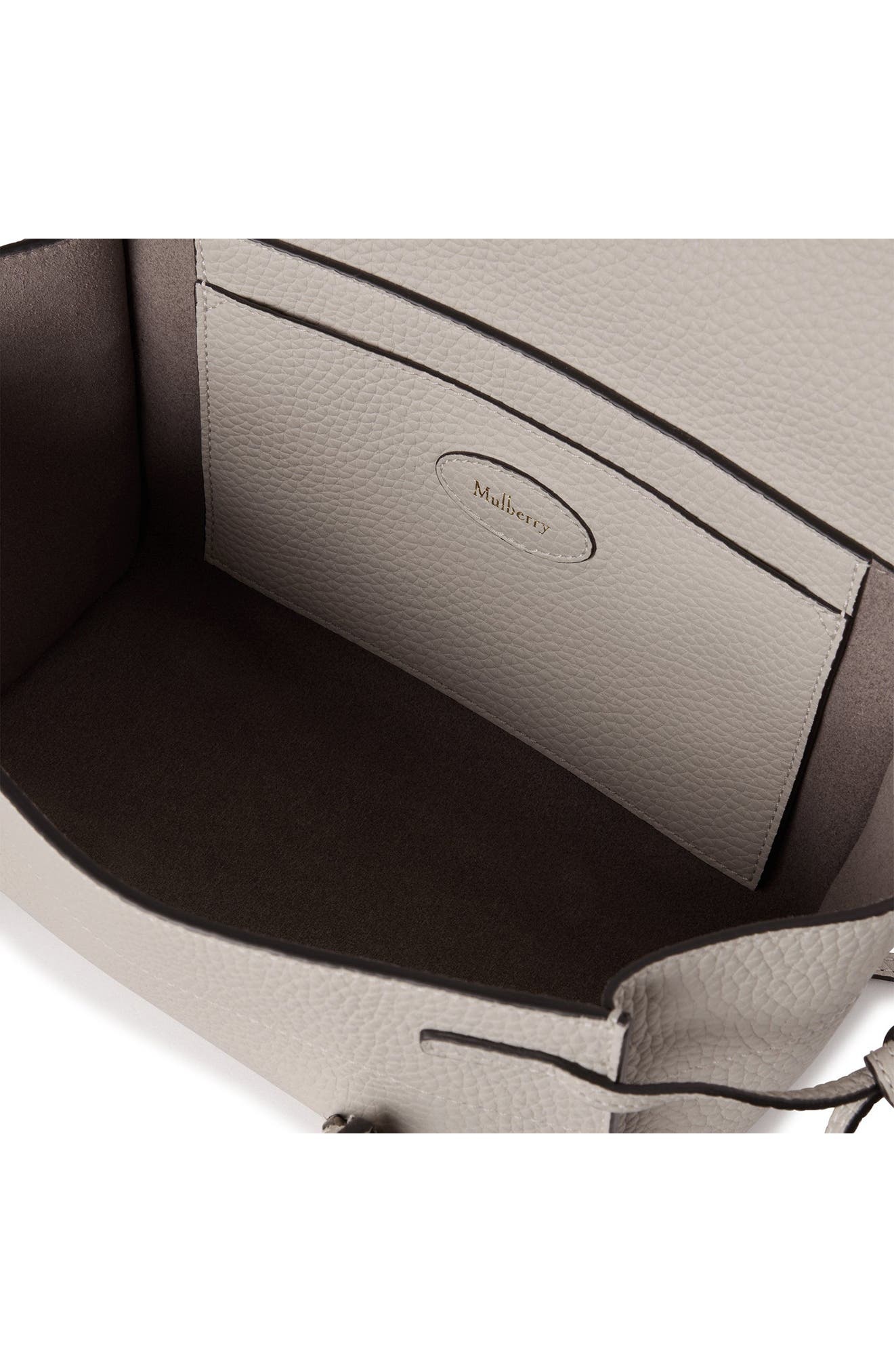 Mulberry Mini Soft Bayswater Grained Leather Satchel in Chalk at Nordstrom - 4