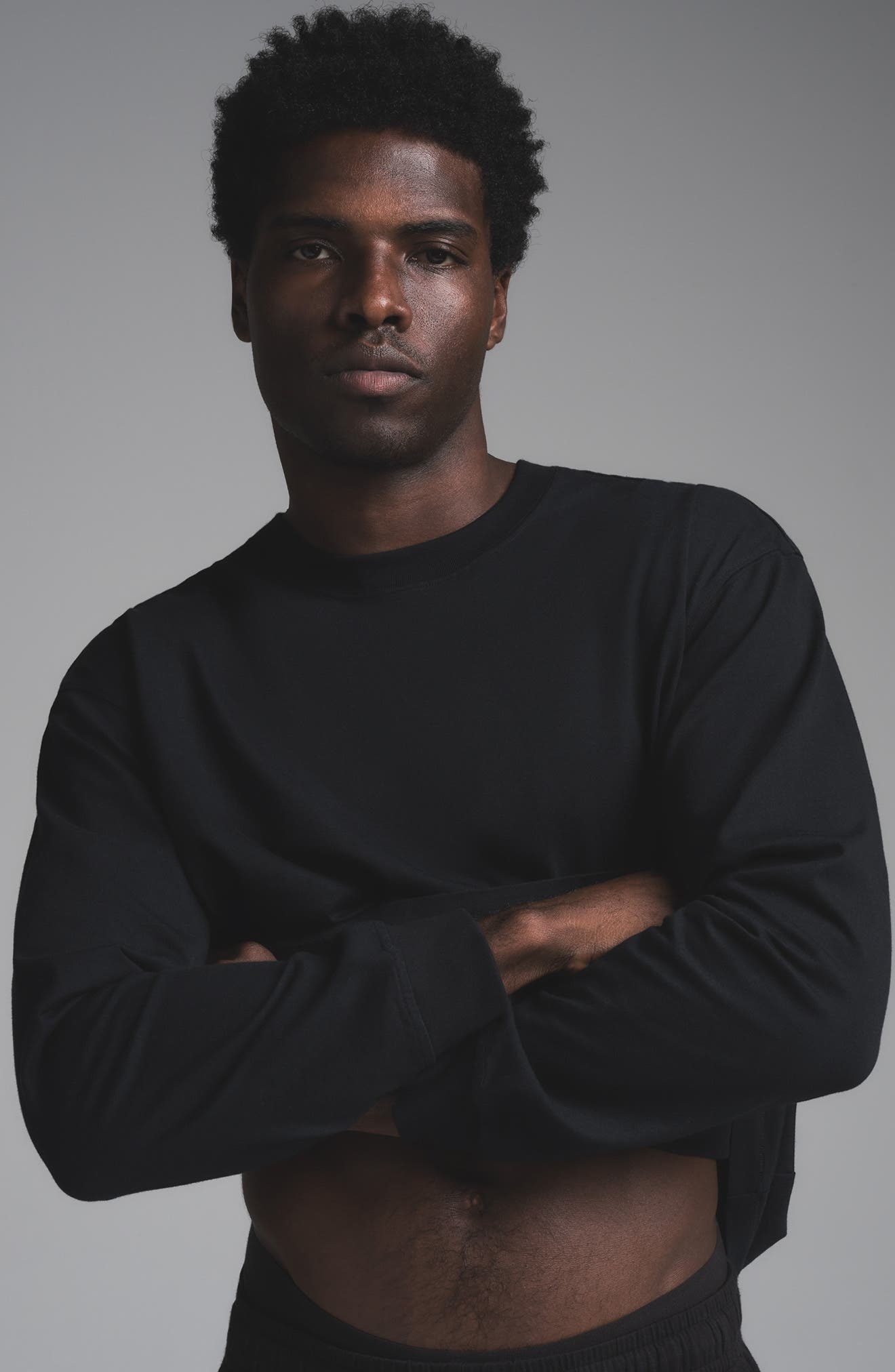 SKIMS Relaxed Fit Long Sleeve T-Shirt in Obsidian at Nordstrom - 3