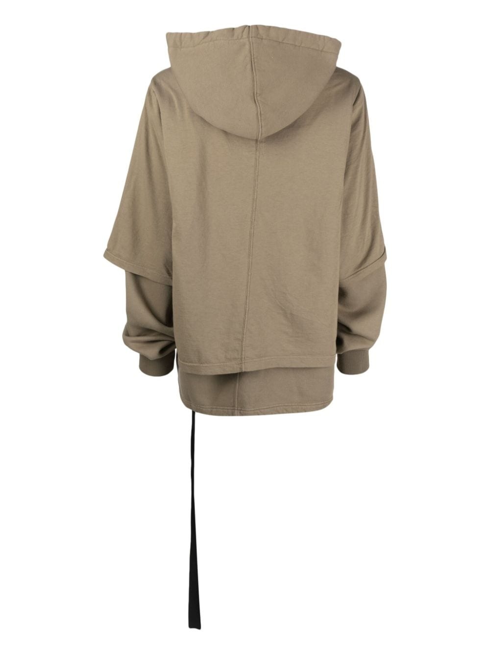 layered-design cotton hoodie - 2