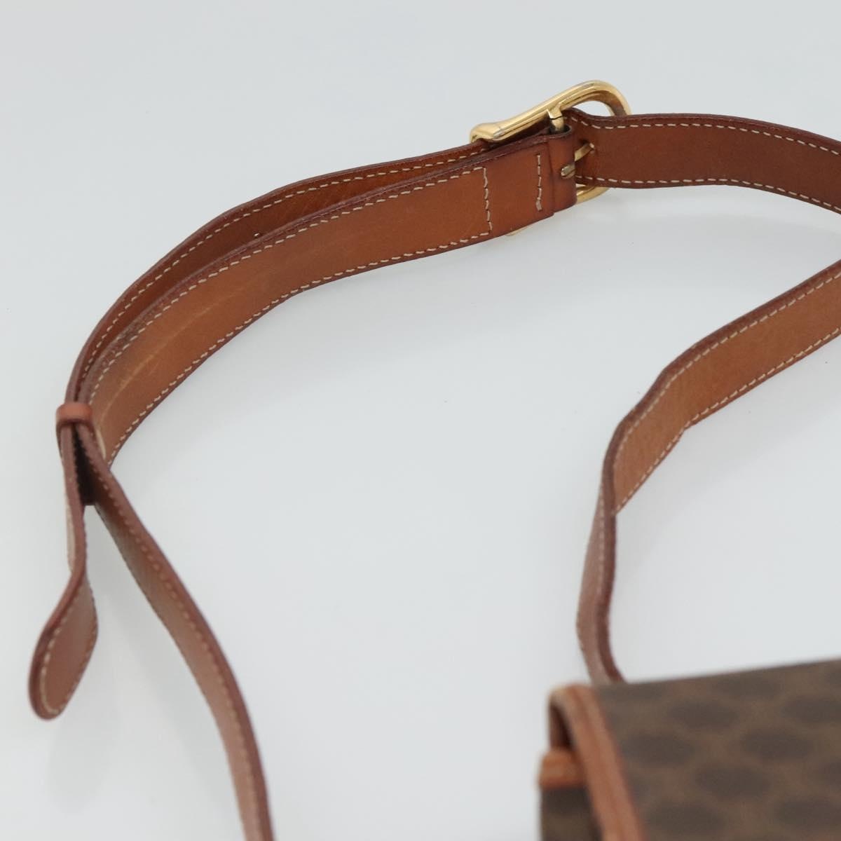 CELINE Macadam Canvas Shoulder Bag Pvc Leather Brown - 8