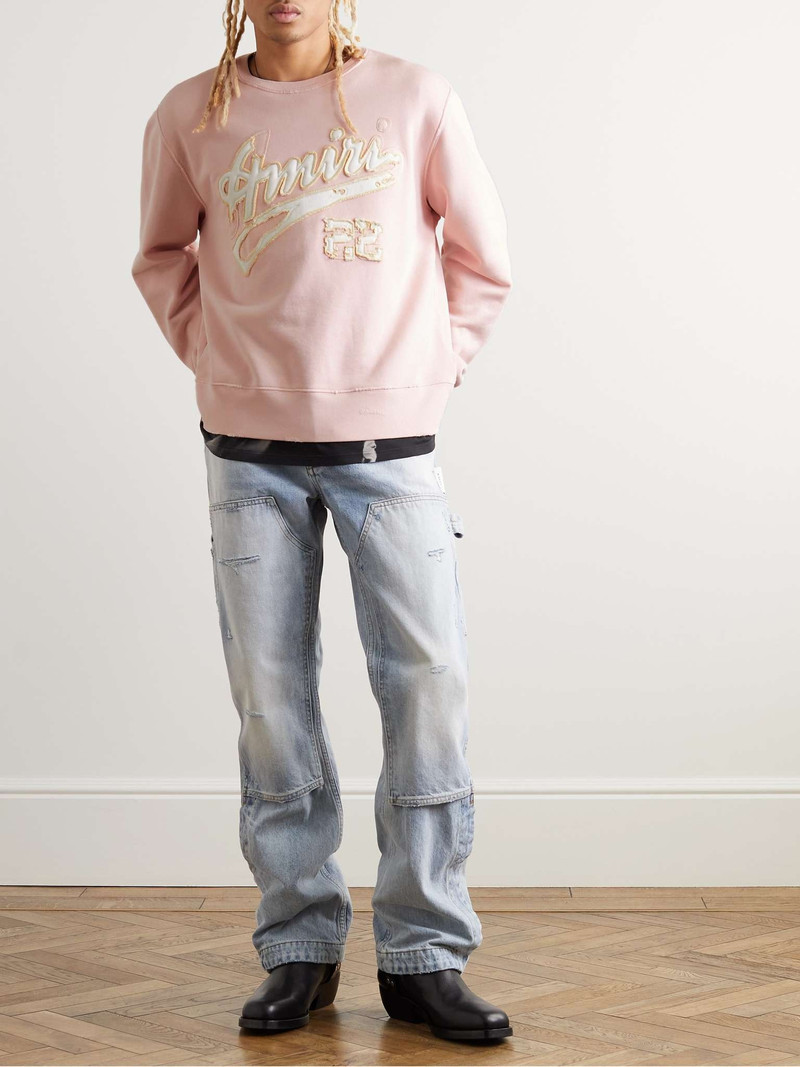 AMIRI Logo-Appliquéd Distressed Cotton-Jersey Sweatshirt outlook