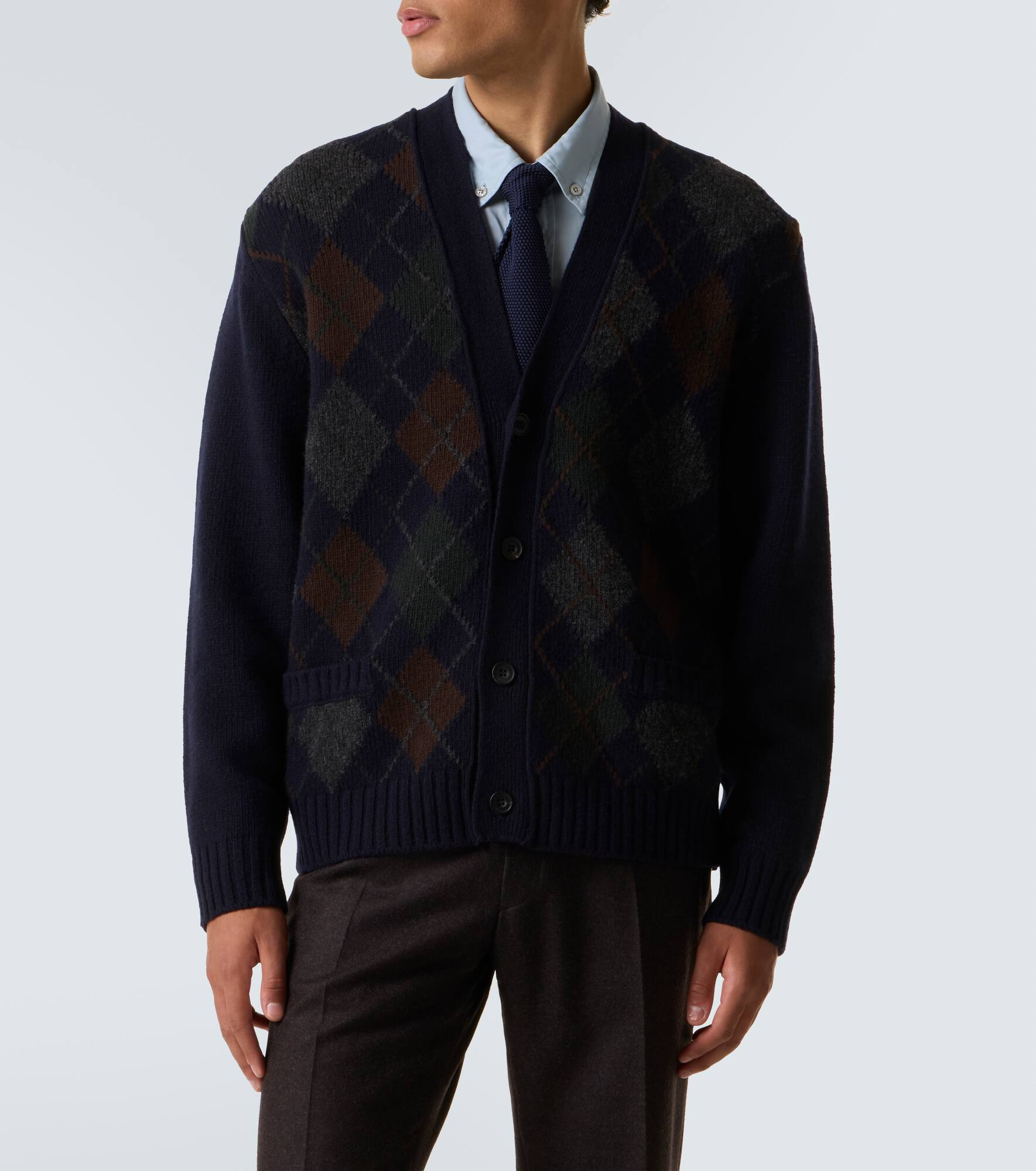 Argyle wool cardigan - 3