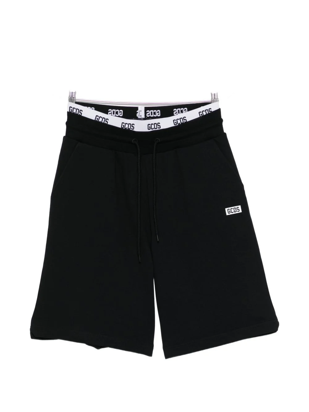drawstring logo waistband track shorts - 1