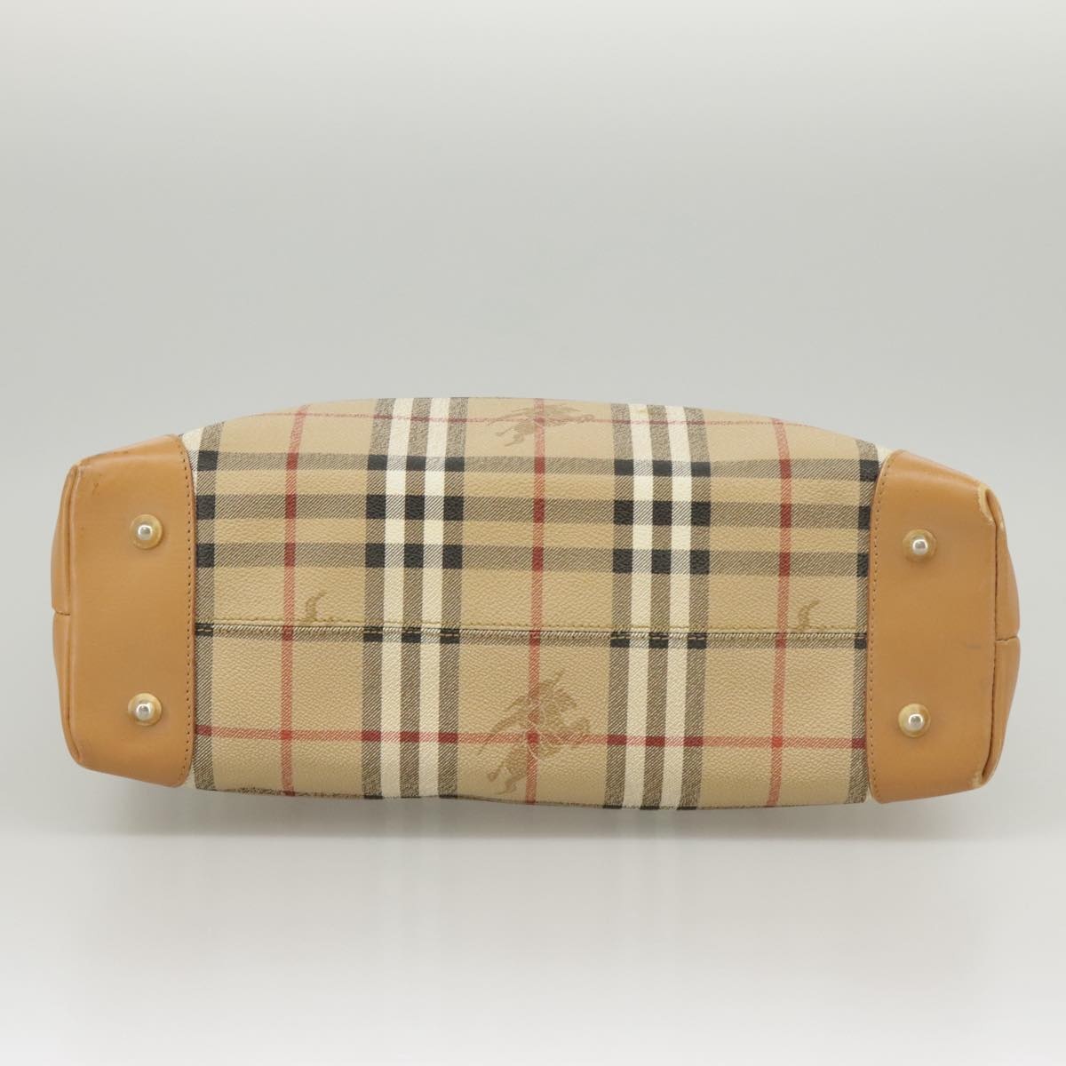 Burberry Nova Check Shoulder Bag Pvc Leather Beige Gold - 9