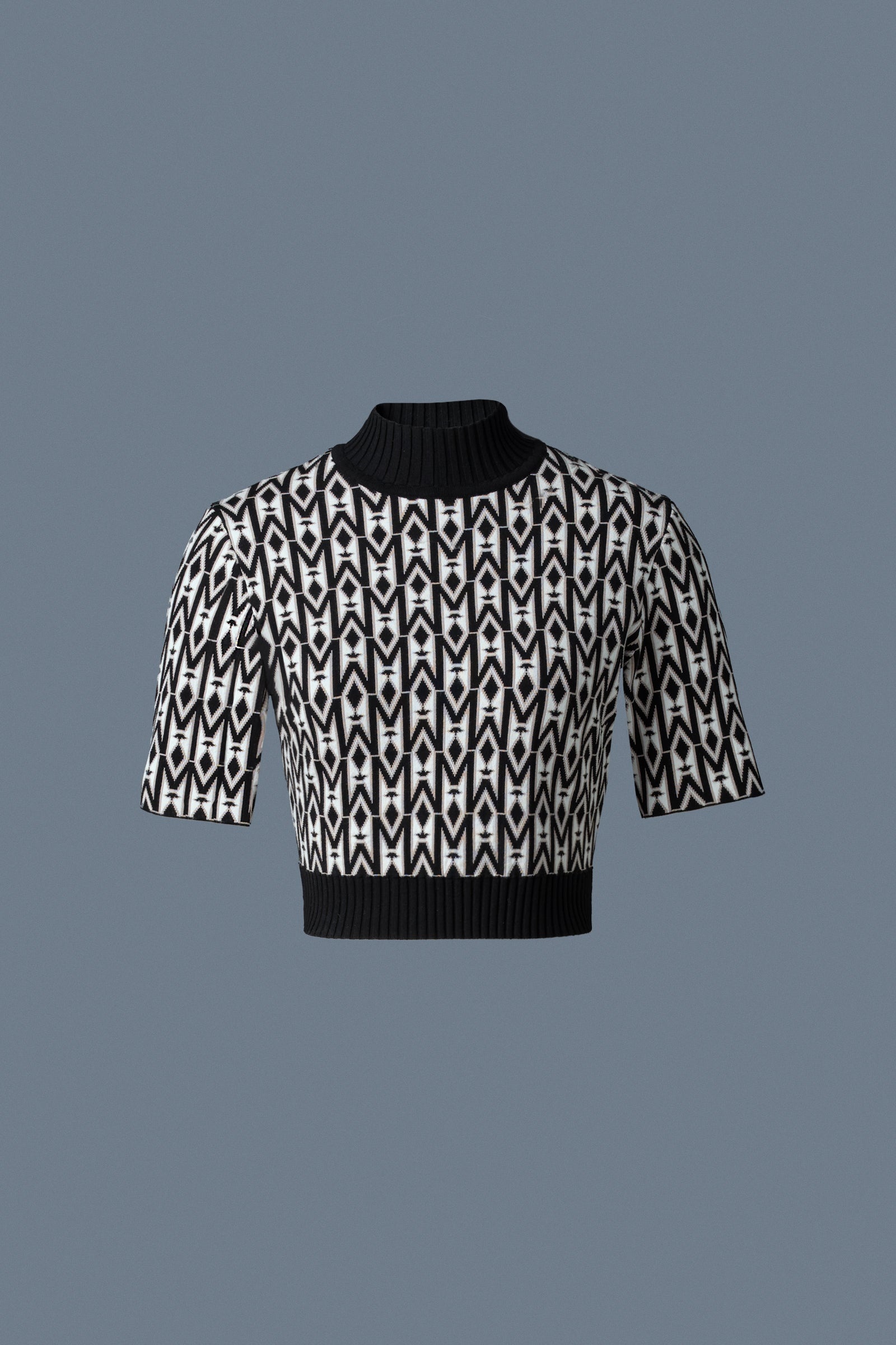 CAIA-MG Jacquard Monogram Knit Top - 1