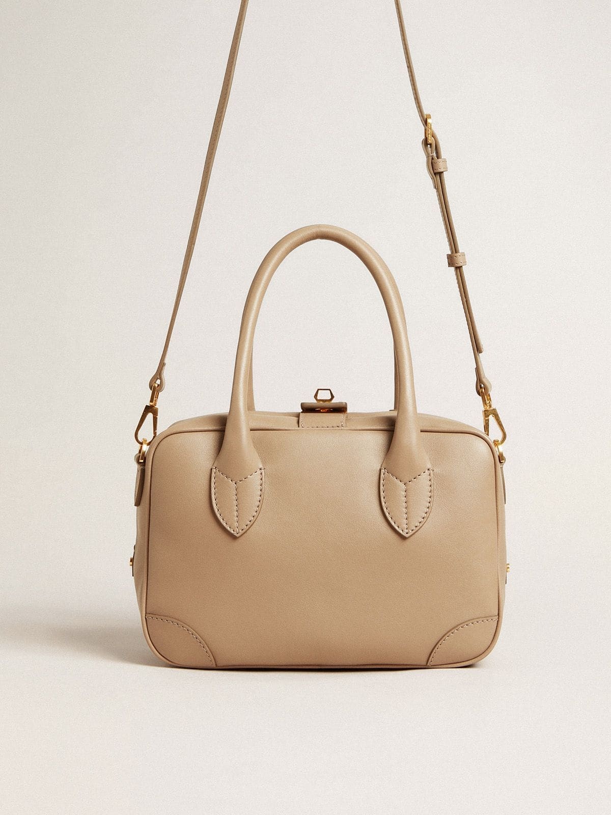 Vita Bag in beige leather with gold details - 5