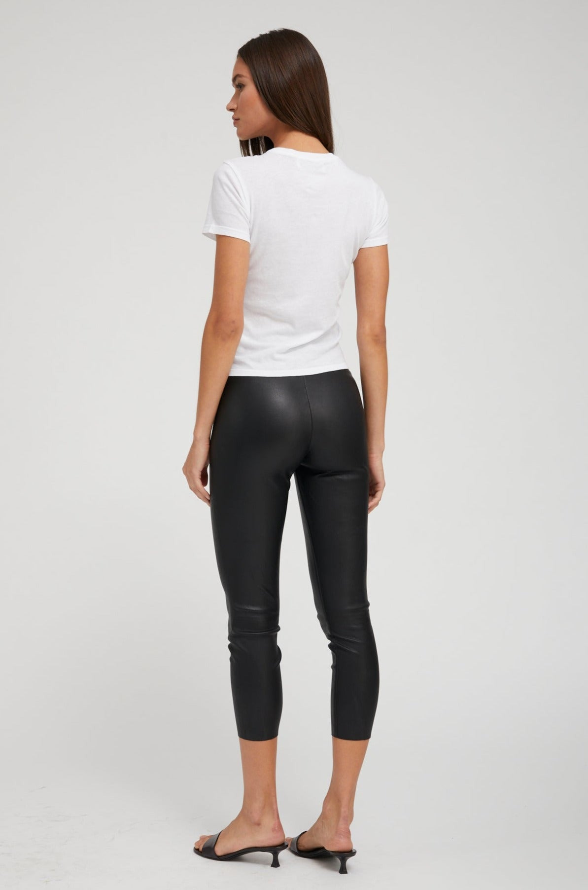 BLACK LEATHER CROP - 5