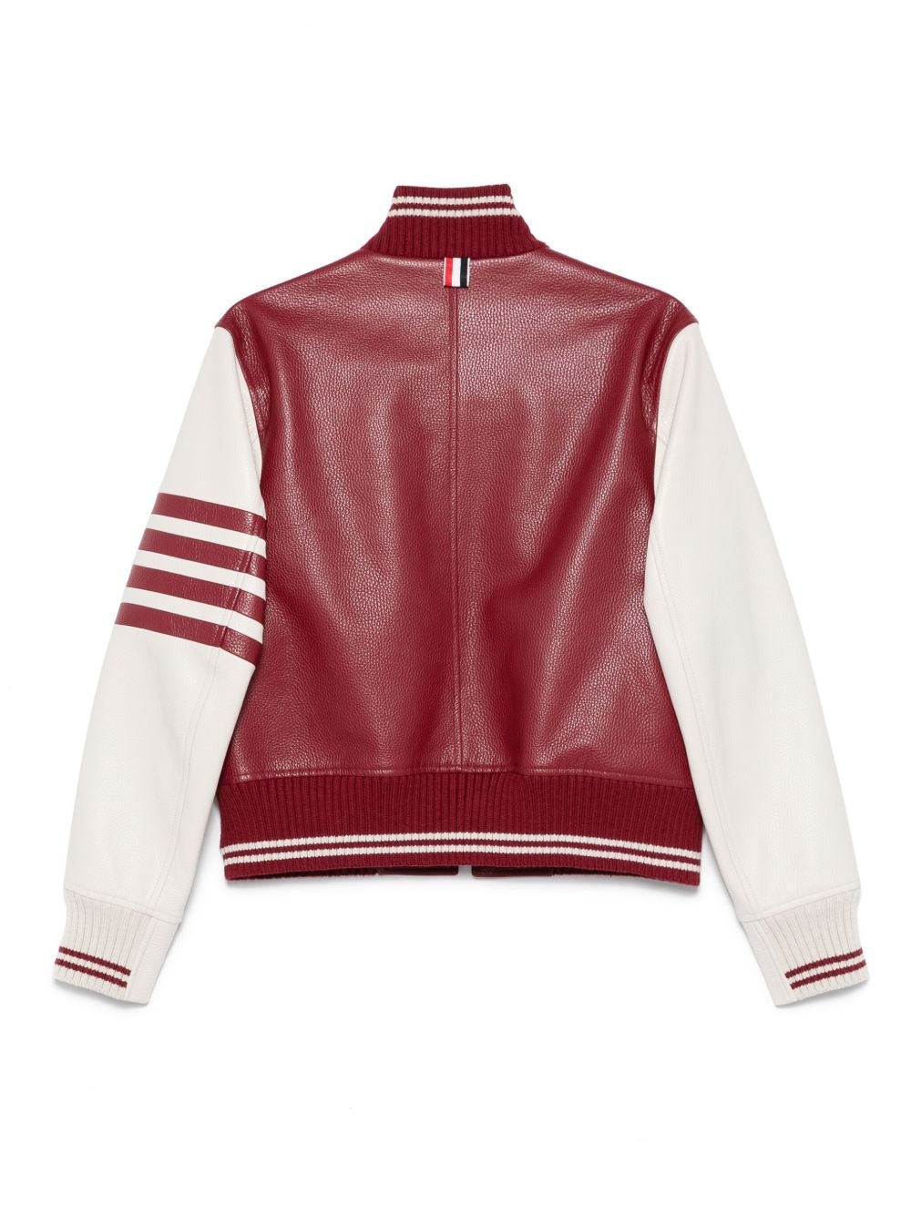 4-bar leather bomber jacket - 2
