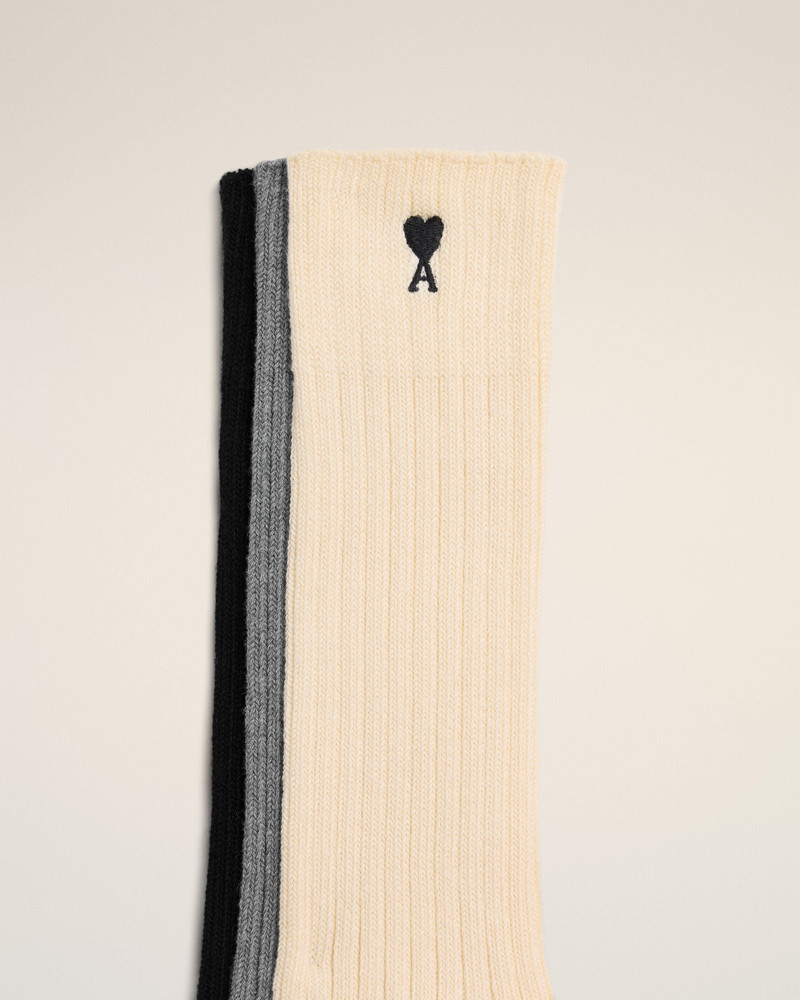 COTTON THREE-PACK SOCKS WITH AMI DE COEUR 3