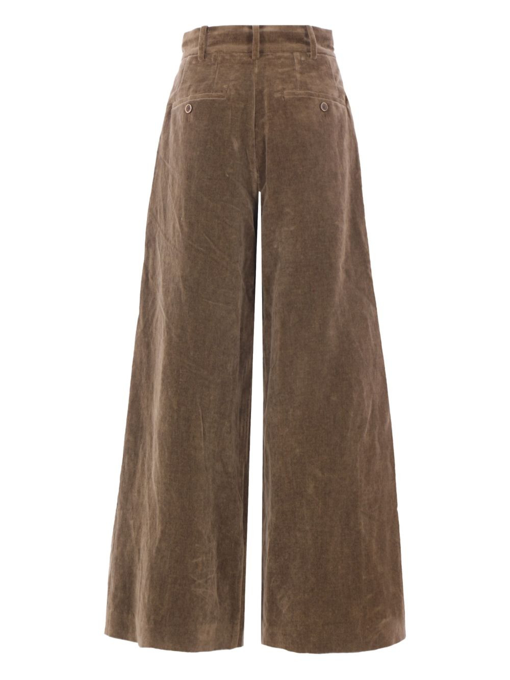 dart-detail velvet trousers - 2