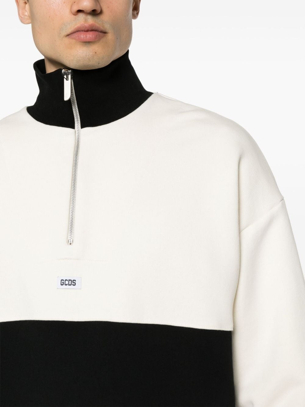 logo-appliquÃ© half-zipped sweatshirt - 5