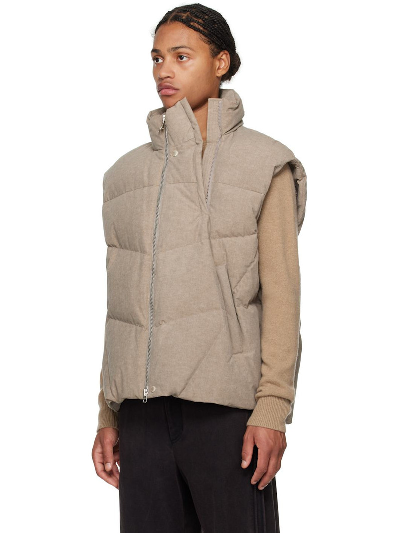 SOLID HOMME Taupe Detachable Sleeves Down Jacket outlook