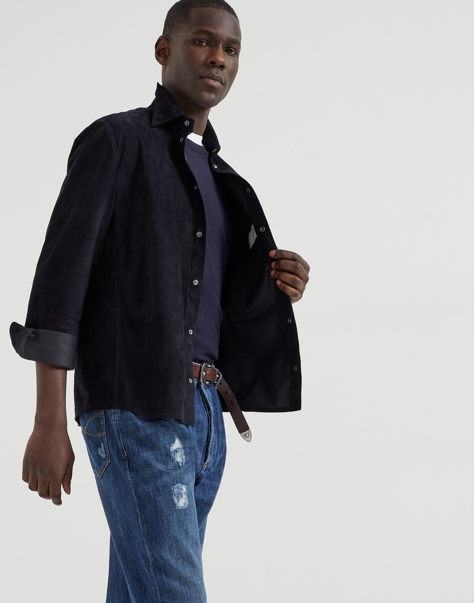 Virgin wool and cashmere lightweight sweater with patches - 4