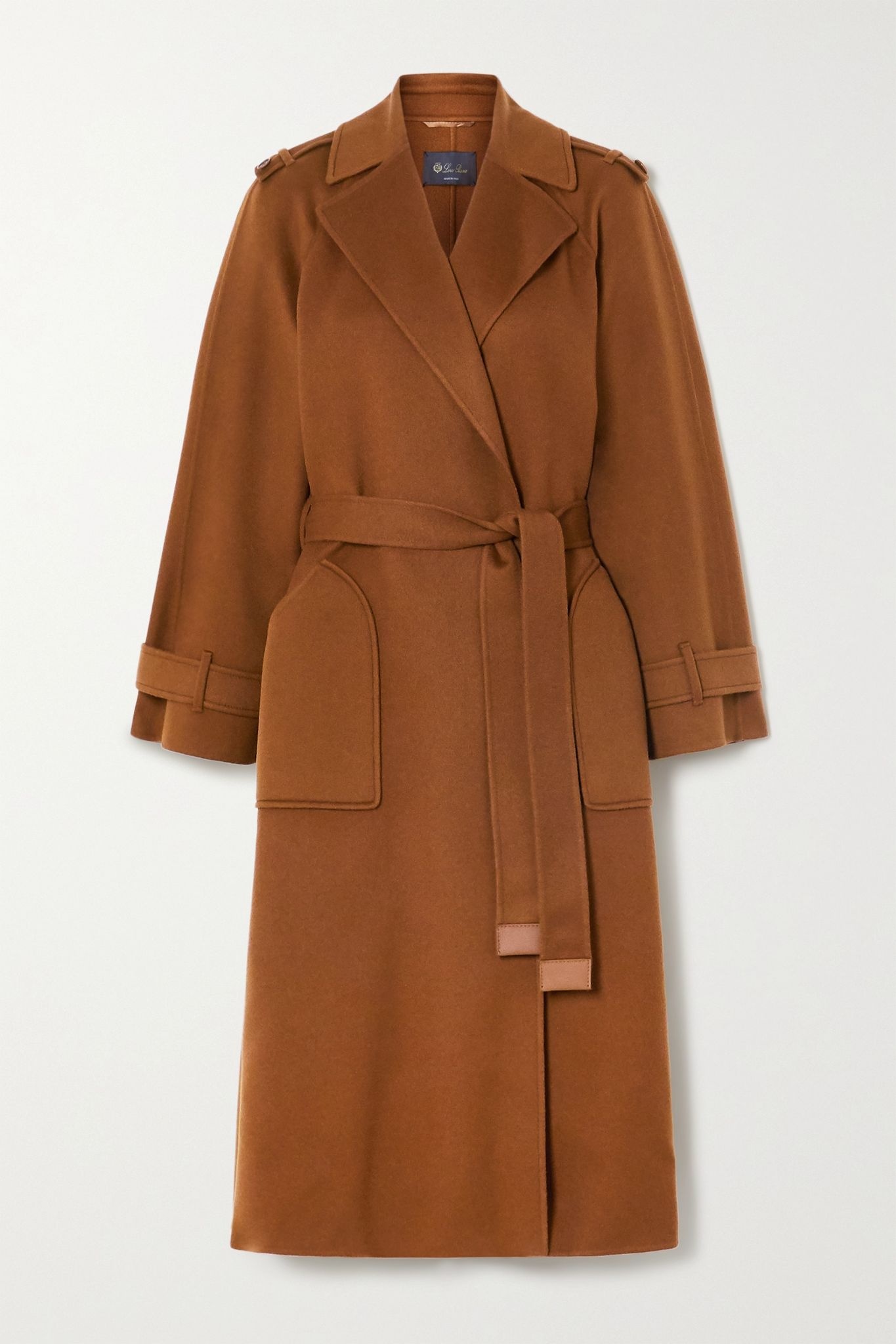 Belted cashmere trench coat  - 1