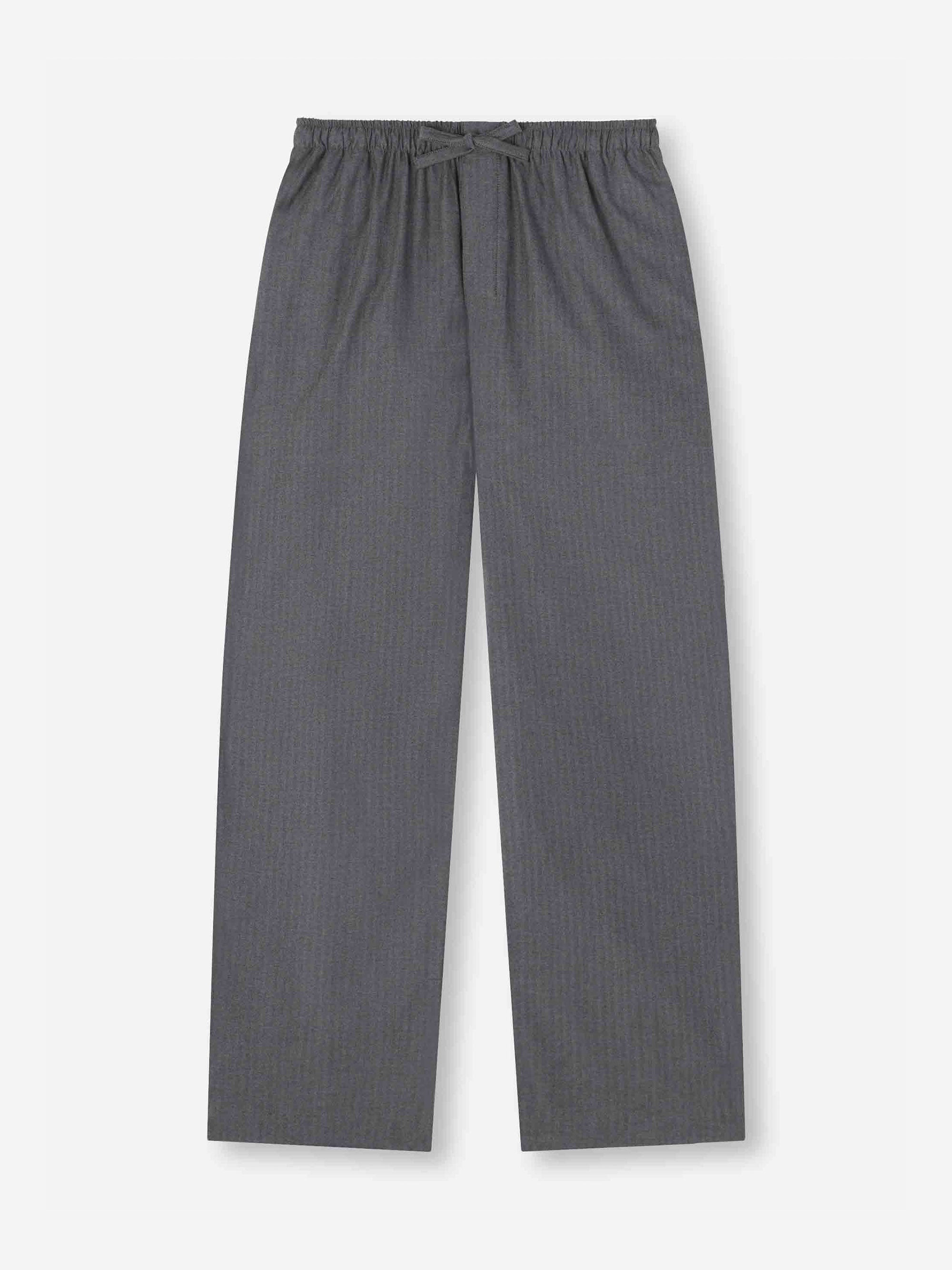 Men's Lounge Pants Balmoral Brushed Cotton Charcoal - 2