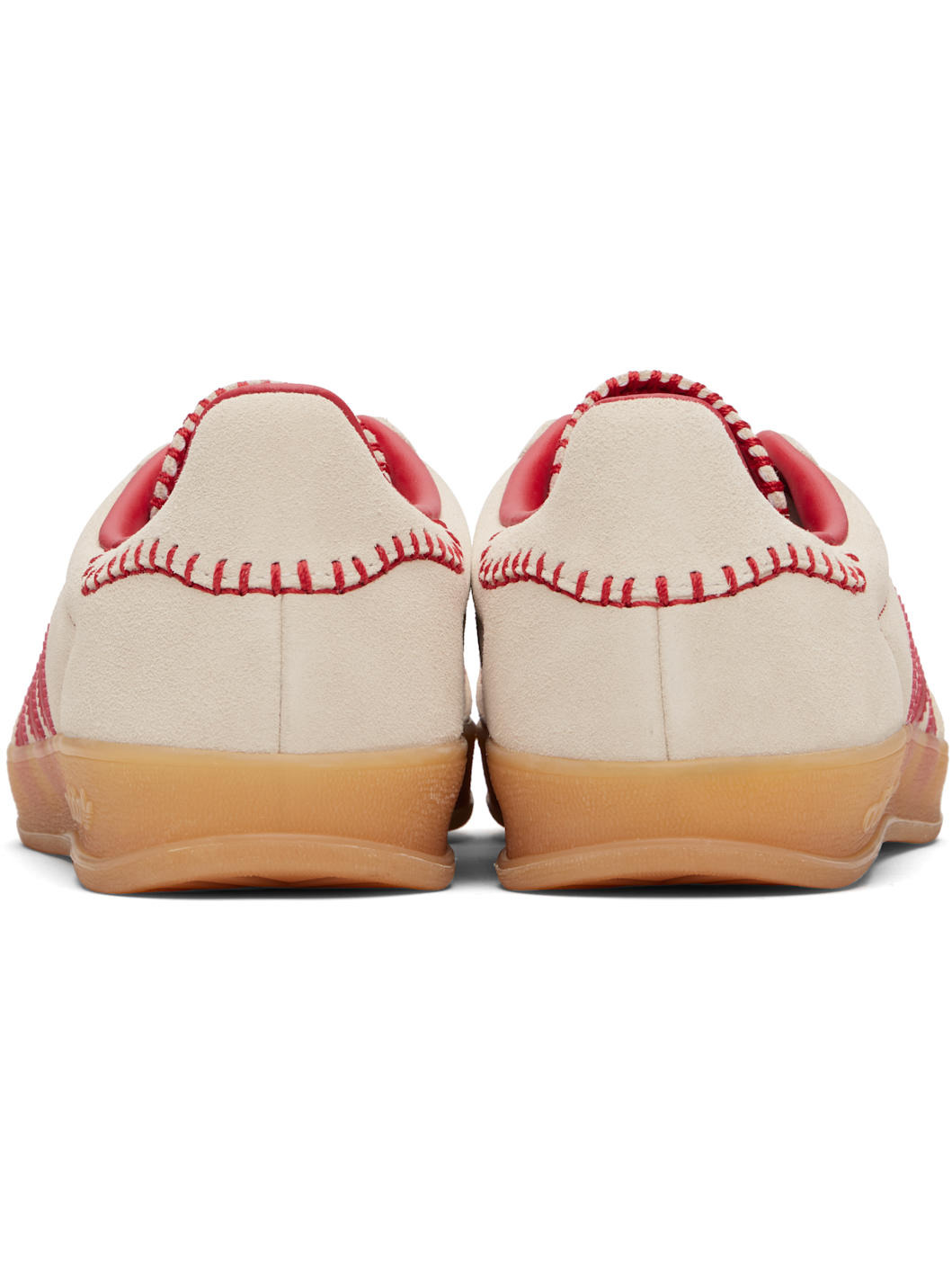 Beige & Red Gazelle Indoor Sneakers - 2