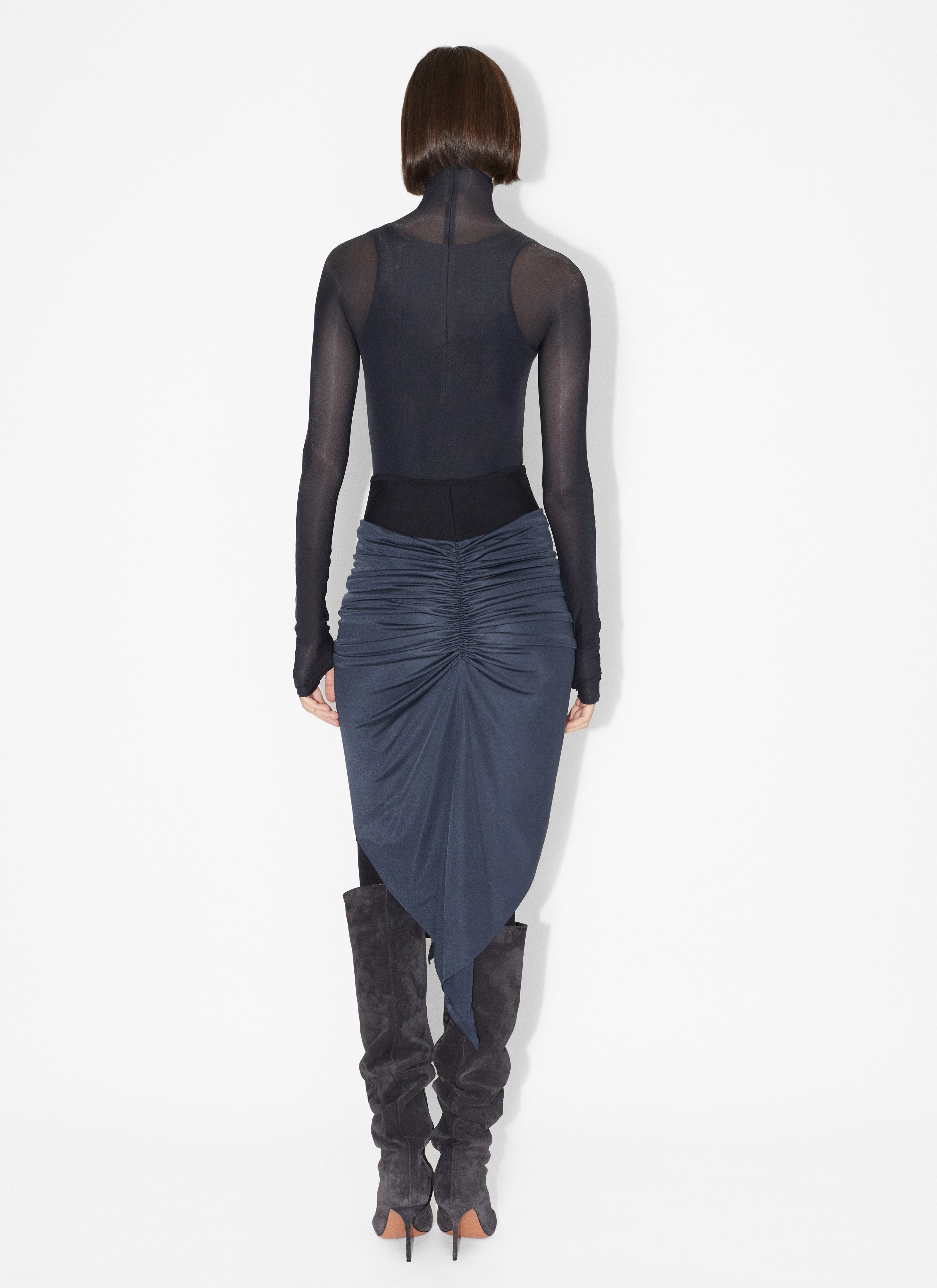 MIDI DRAPED ASYMMETRICAL SKIRT - 3