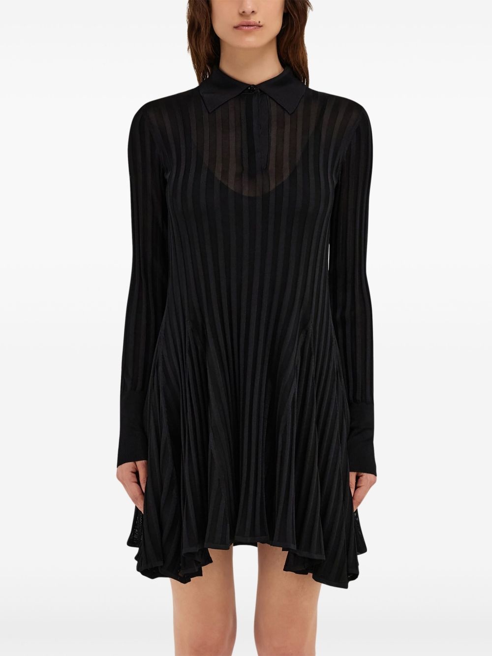 semi-sheer skater dress - 3