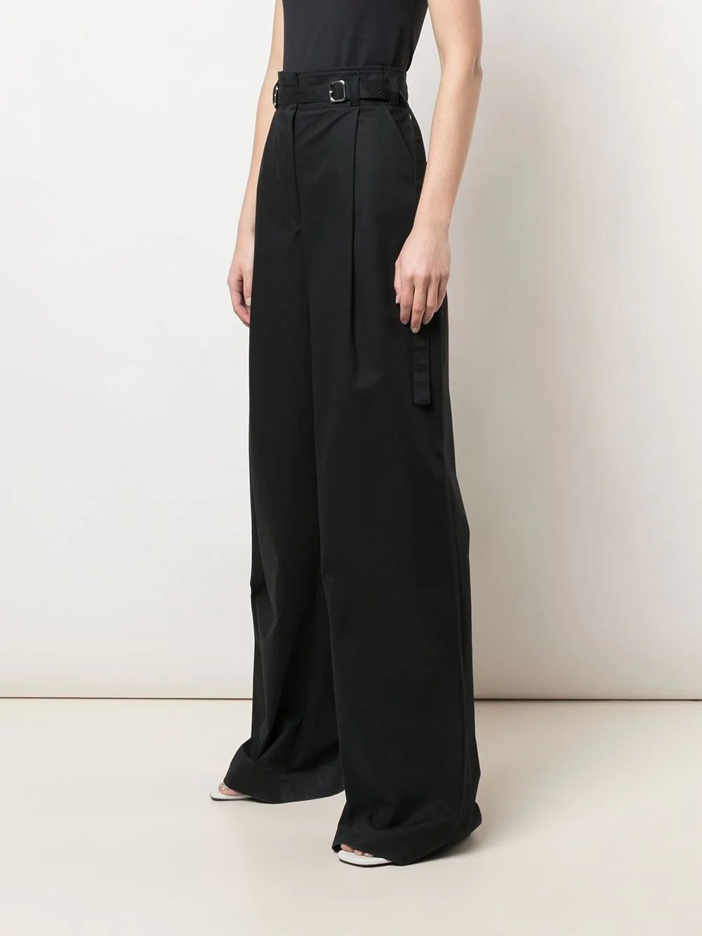 belted loose trousers - 3